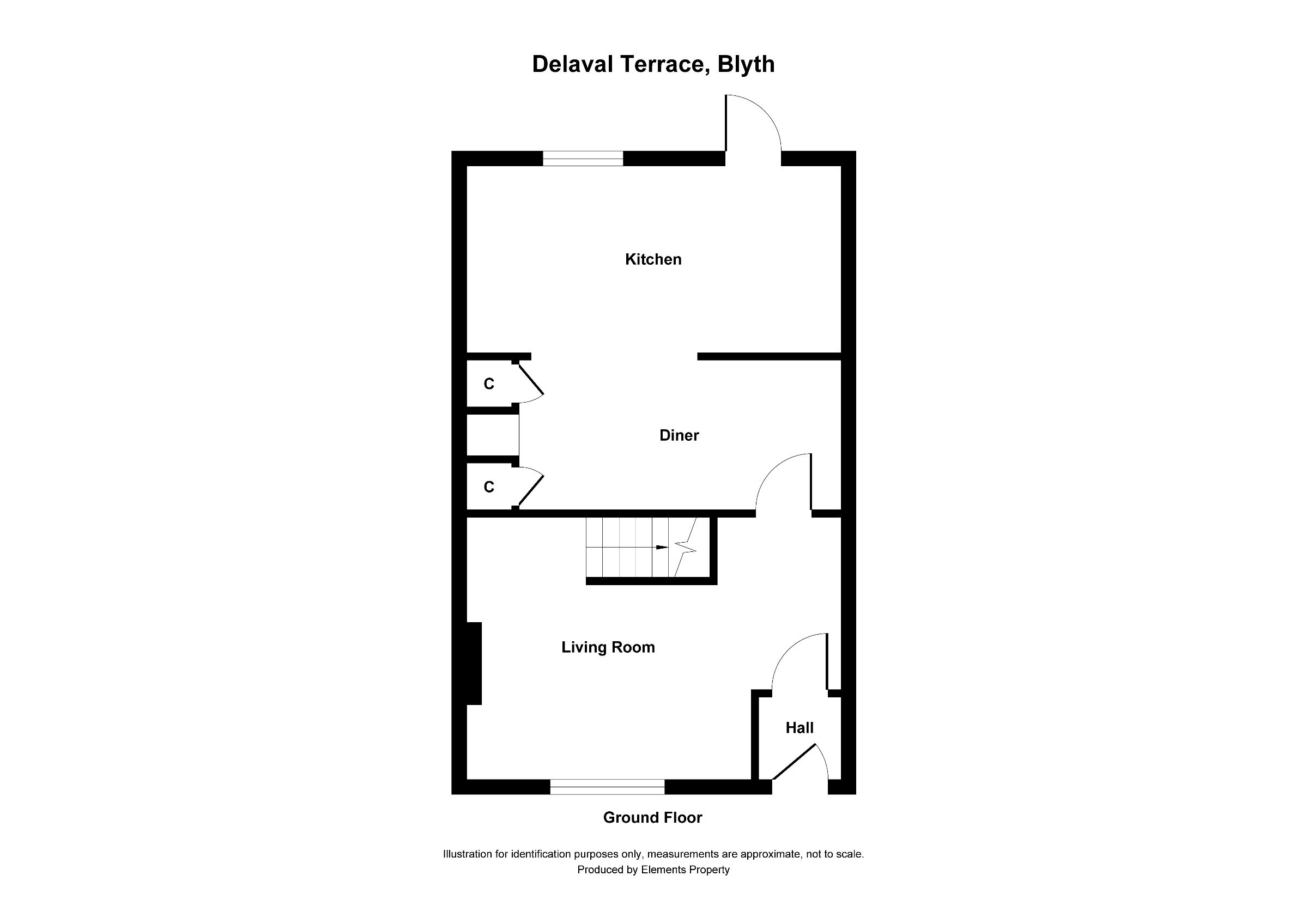 2 bed terraced house to rent in Delaval Terrace, Blyth - Property floorplan