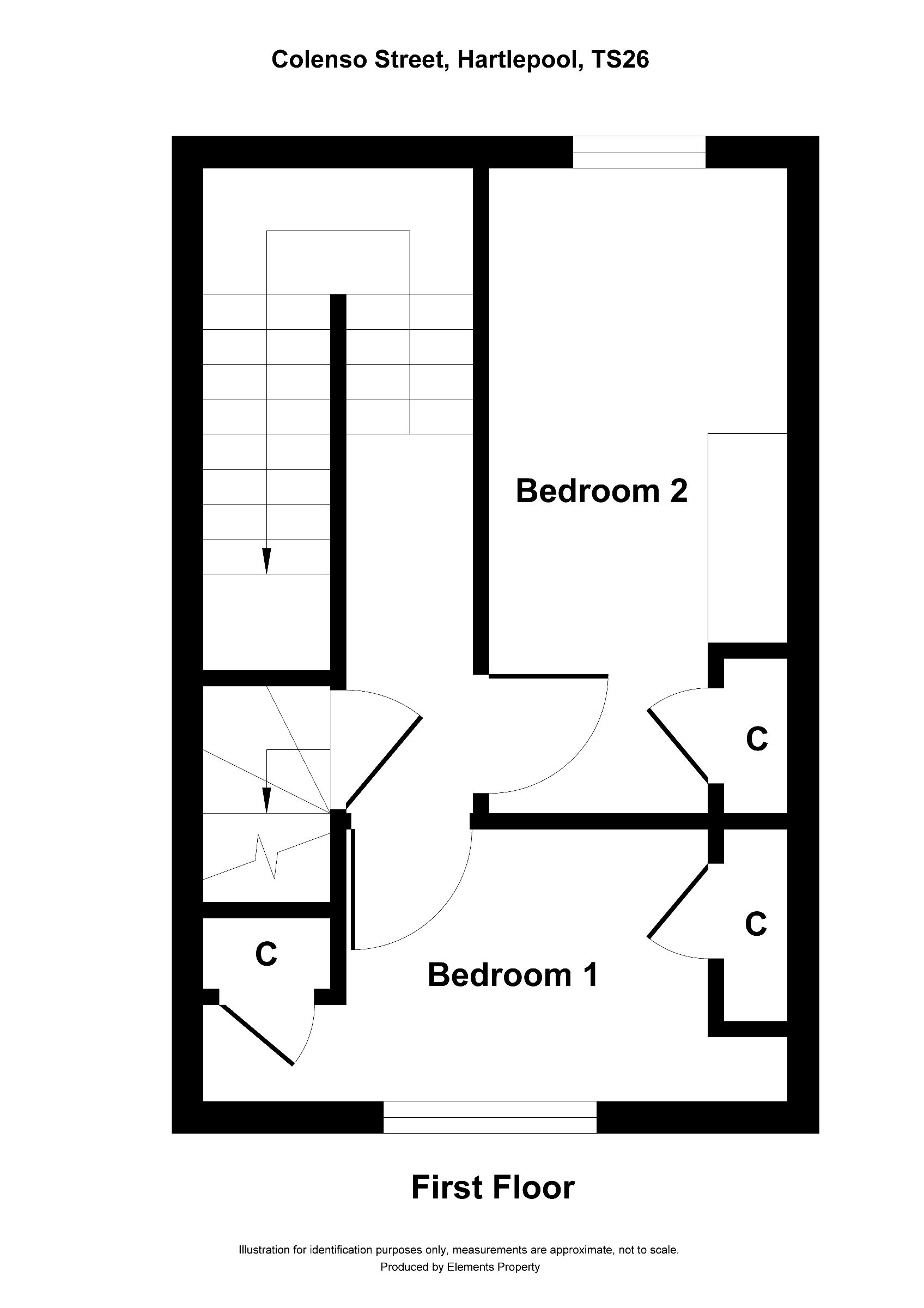 2 bed terraced house to rent in Colenso Street, Hartlepool - Property floorplan