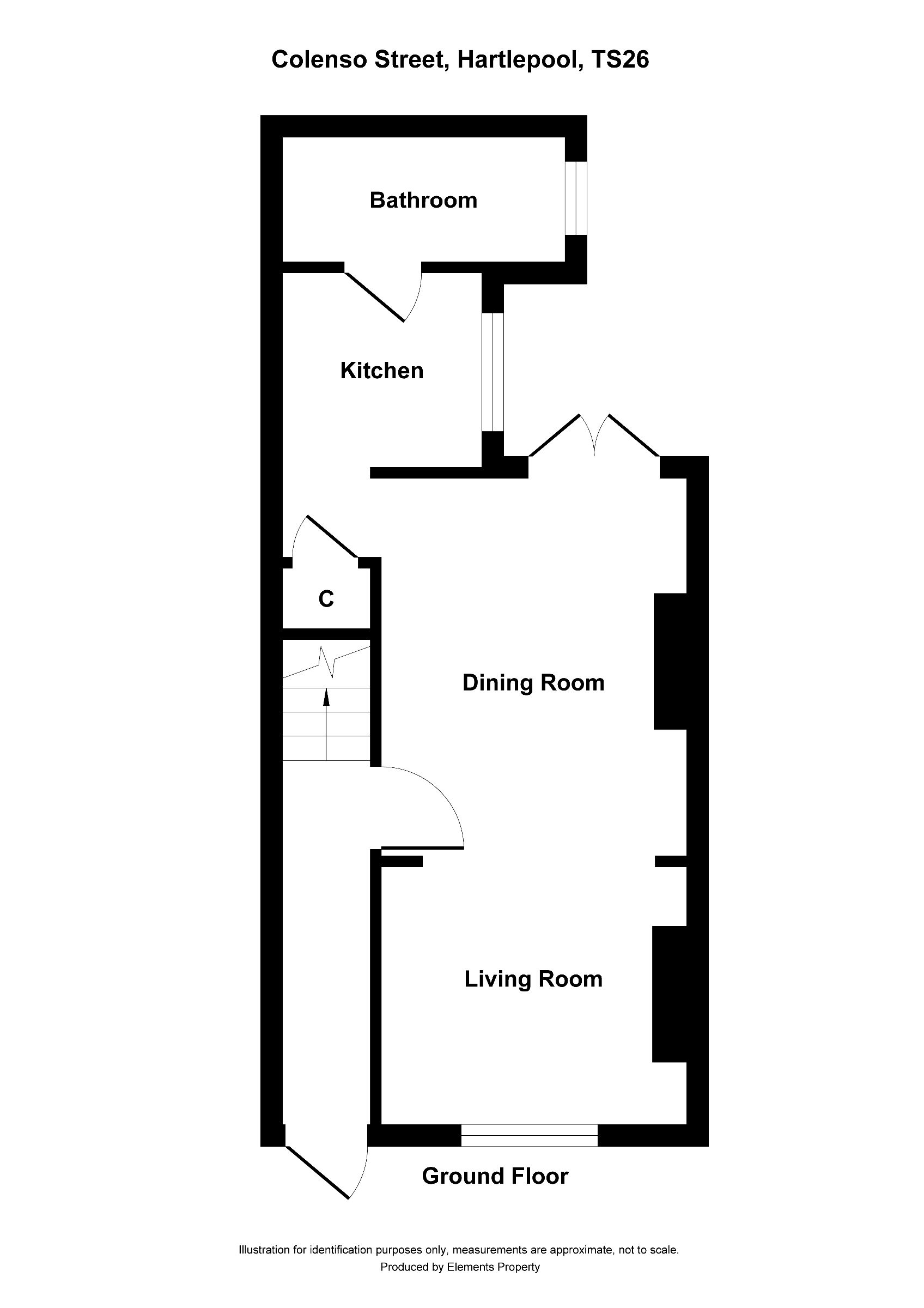 2 bed terraced house to rent in Colenso Street, Hartlepool - Property floorplan