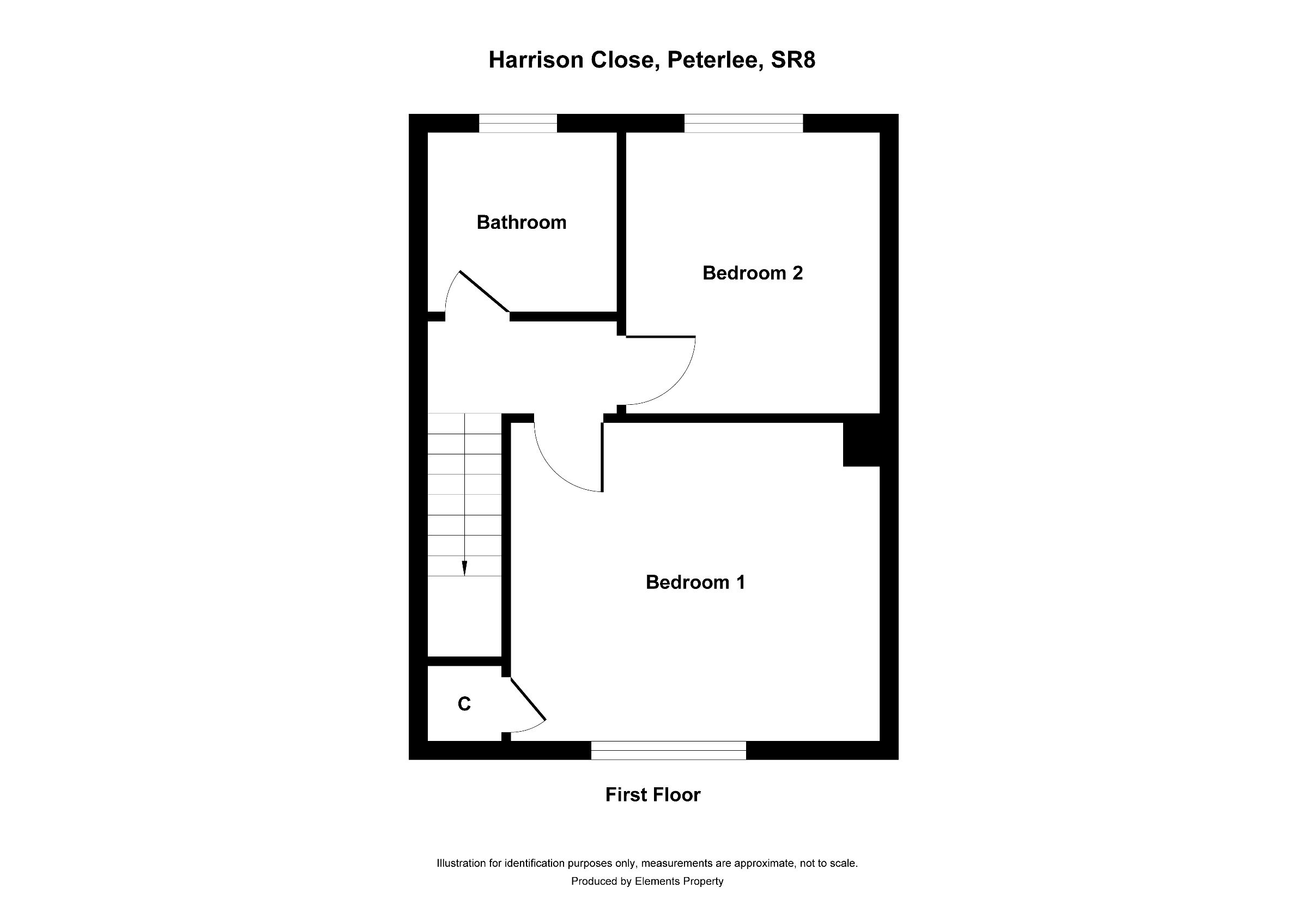 2 bed terraced house to rent in Harrison Close, Peterlee - Property floorplan