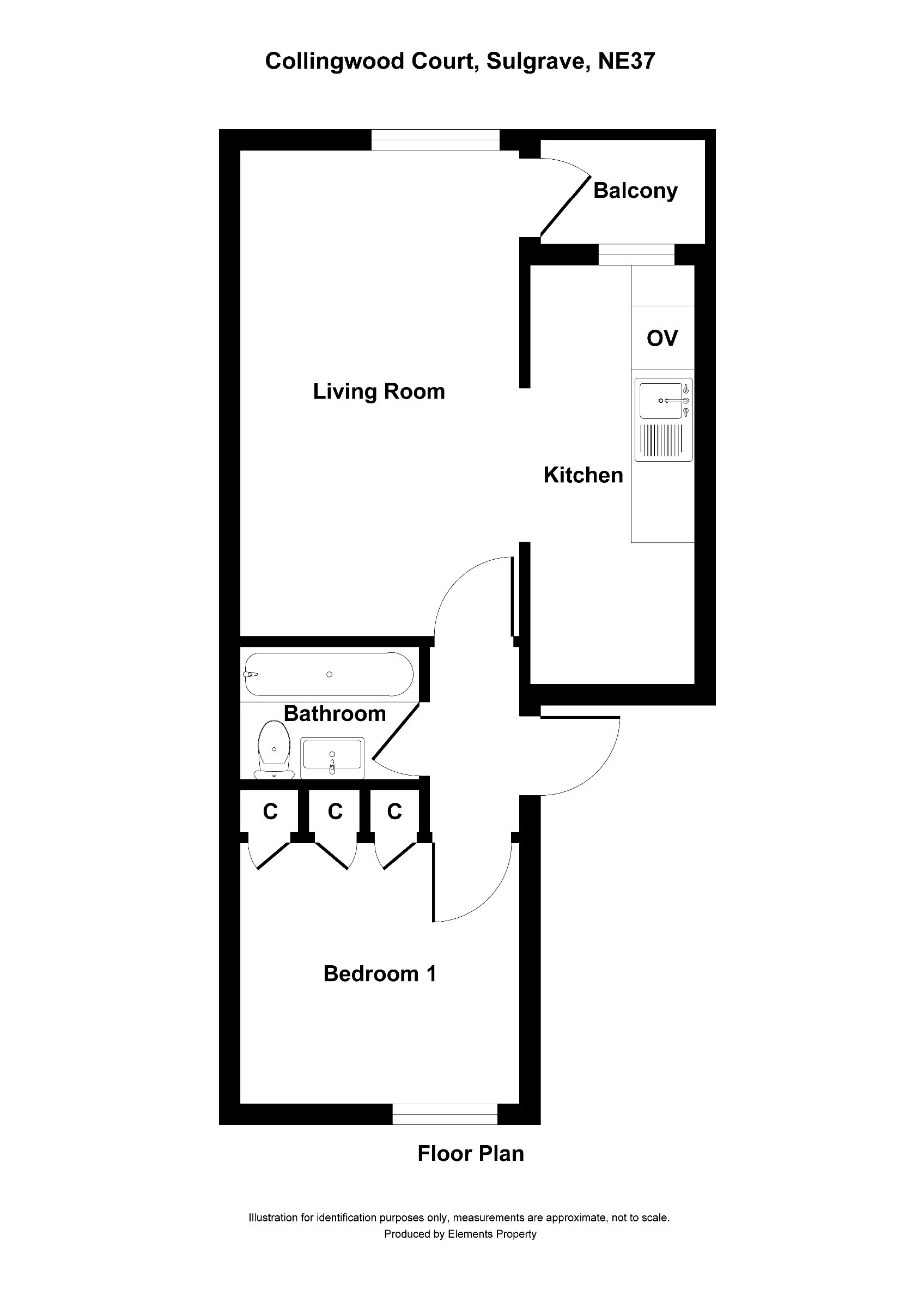 1 bed flat to rent in Collingwood Court, Washington - Property floorplan