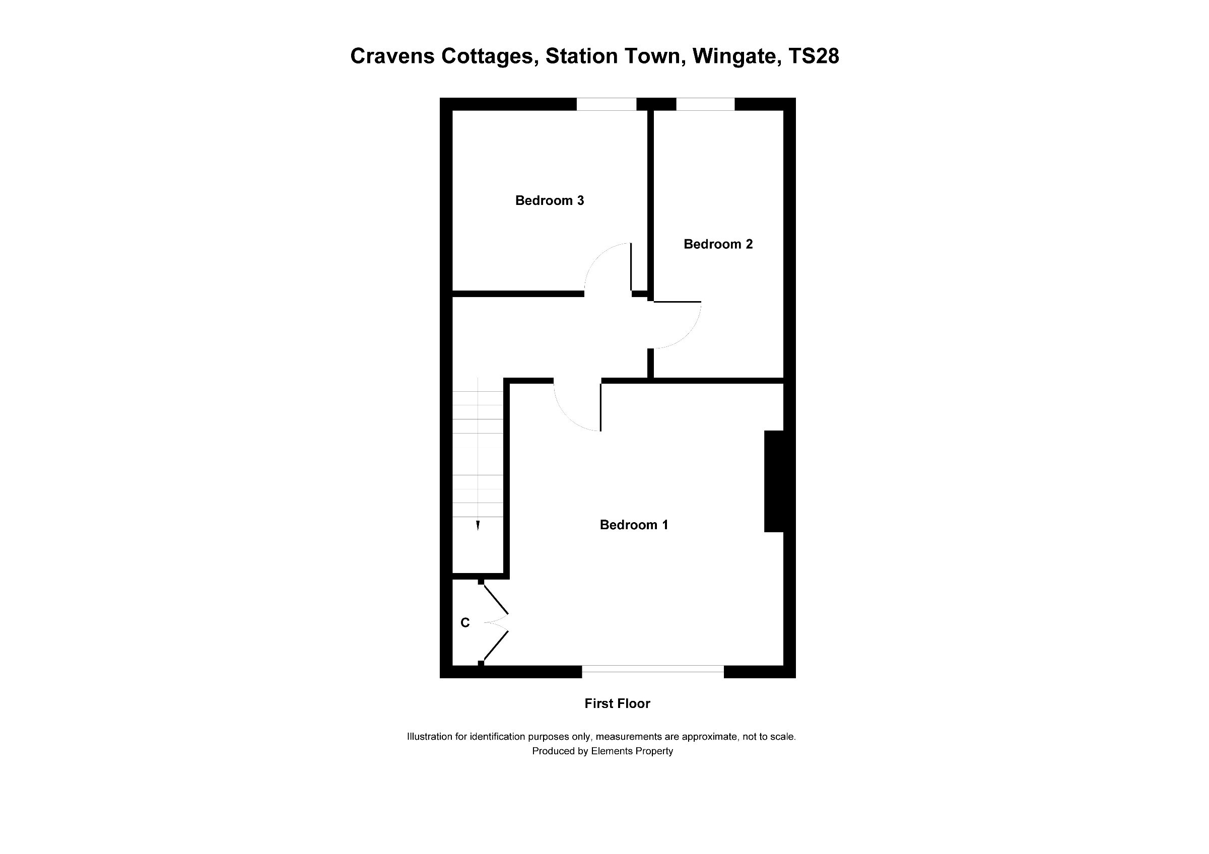 3 bed terraced house to rent in Cravens Cottages, Wingate - Property floorplan