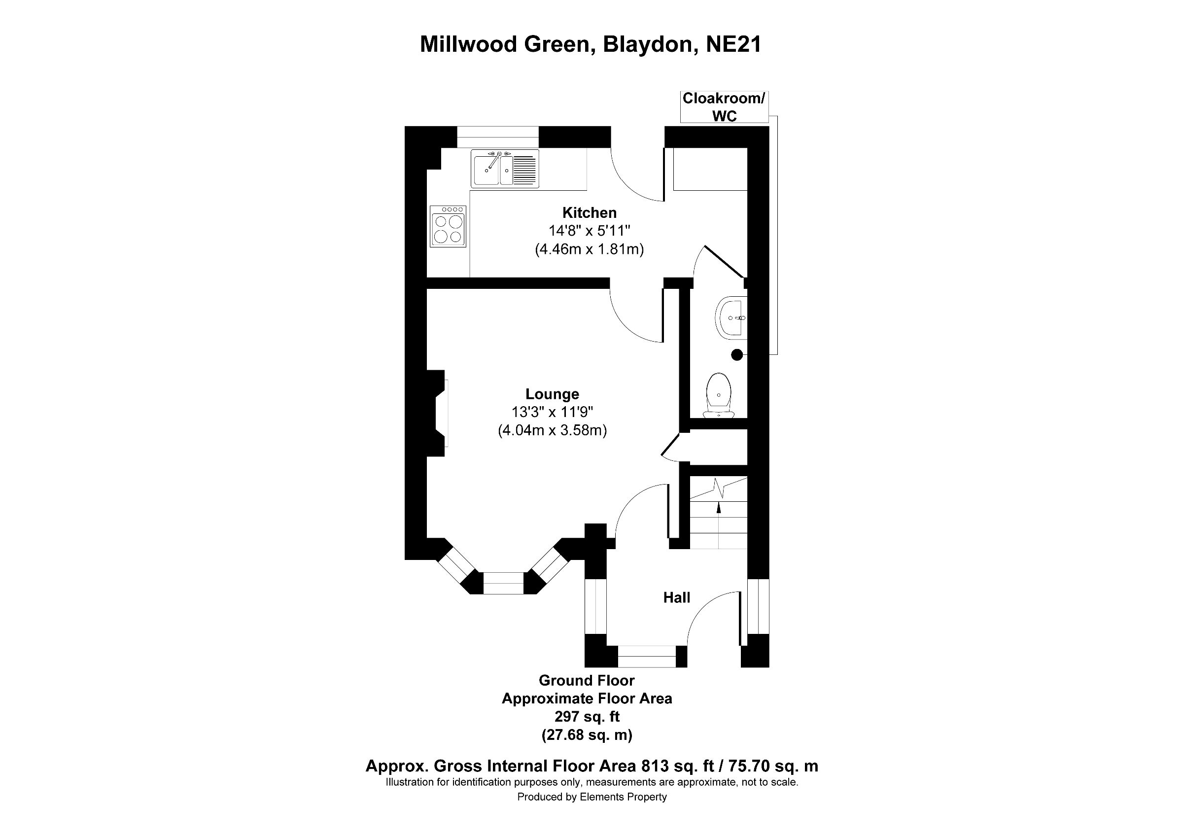3 bed end of terrace house to rent in Millwood Green, Blaydon-on-Tyne - Property floorplan