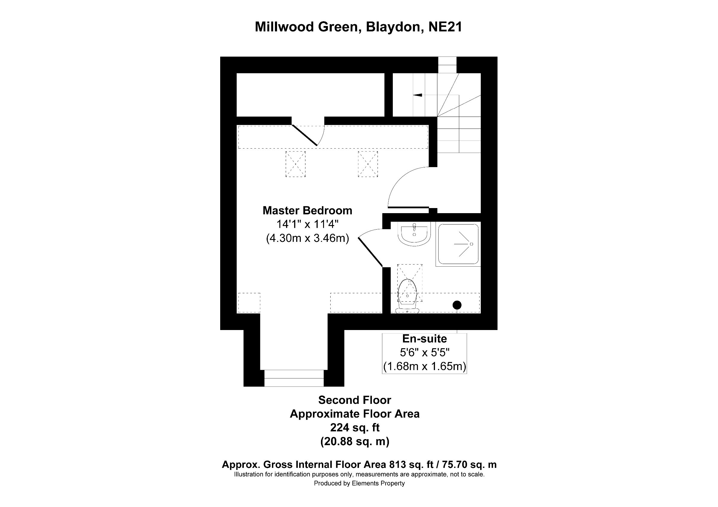 3 bed end of terrace house to rent in Millwood Green, Blaydon-on-Tyne - Property floorplan