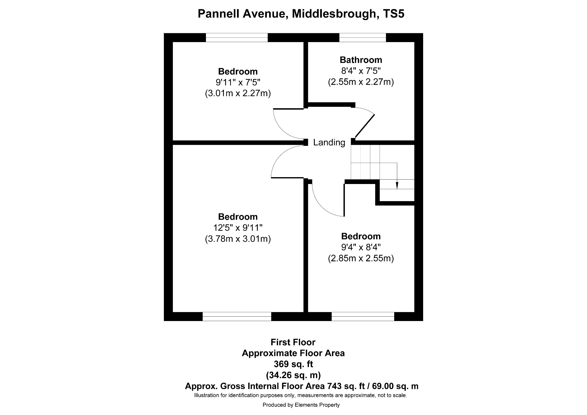 3 bed terraced house to rent in Pannell Avenue, Middlesbrough - Property floorplan