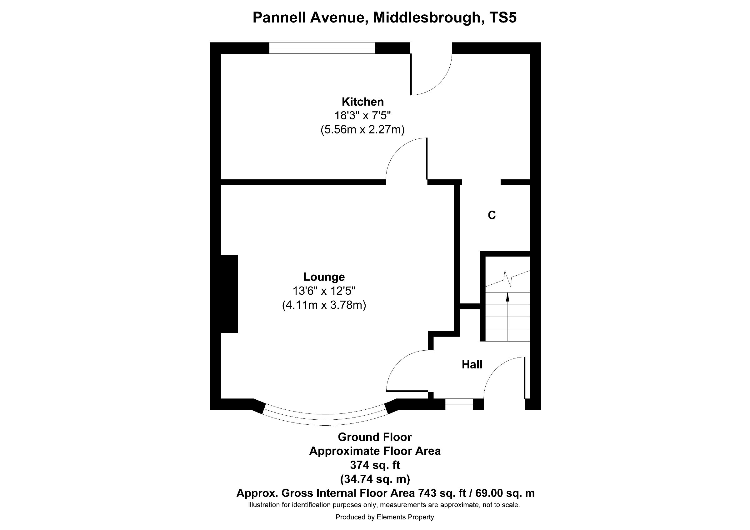 3 bed terraced house to rent in Pannell Avenue, Middlesbrough - Property floorplan