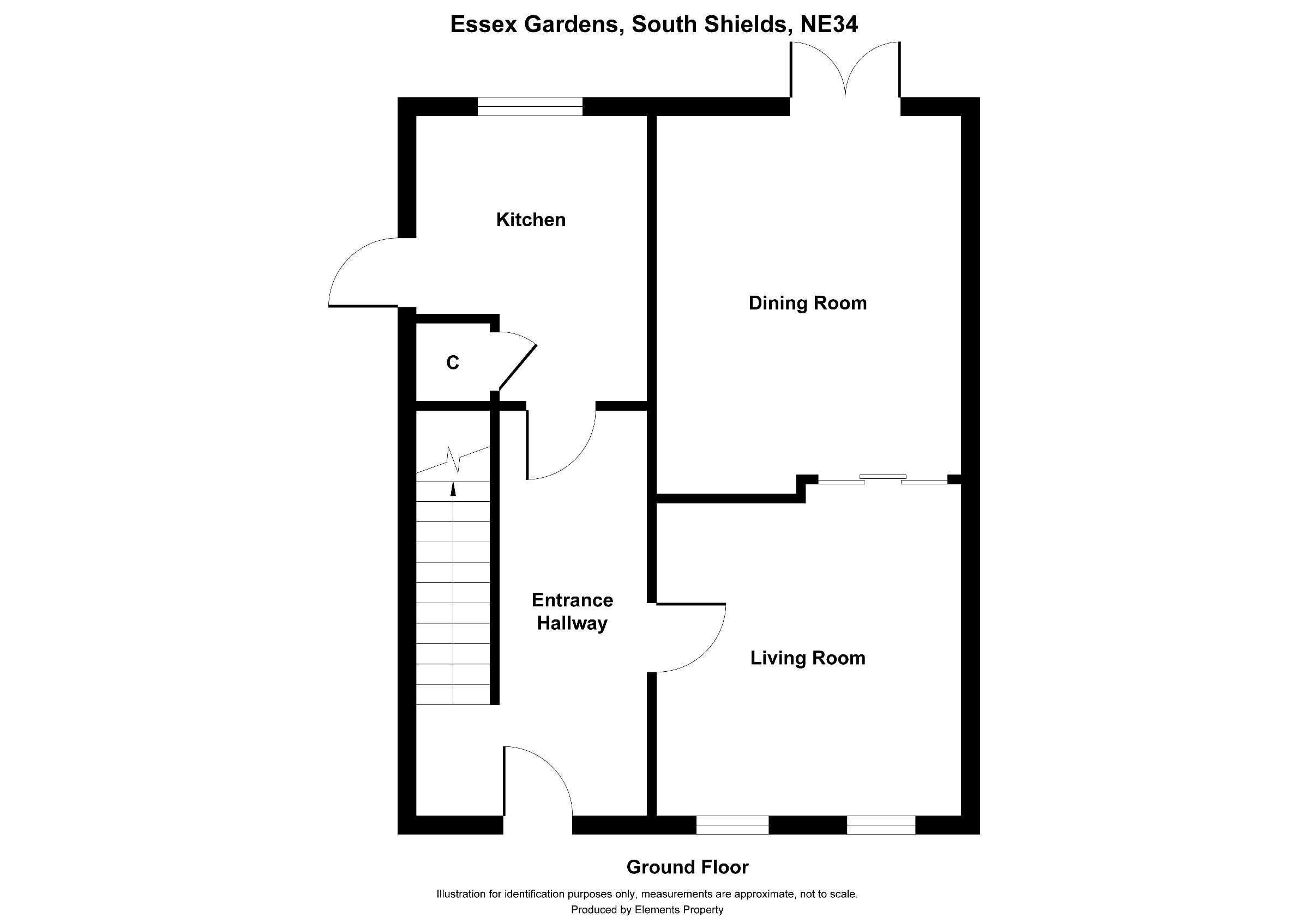 2 bed semi-detached house to rent in Essex Gardens, South Shields - Property floorplan