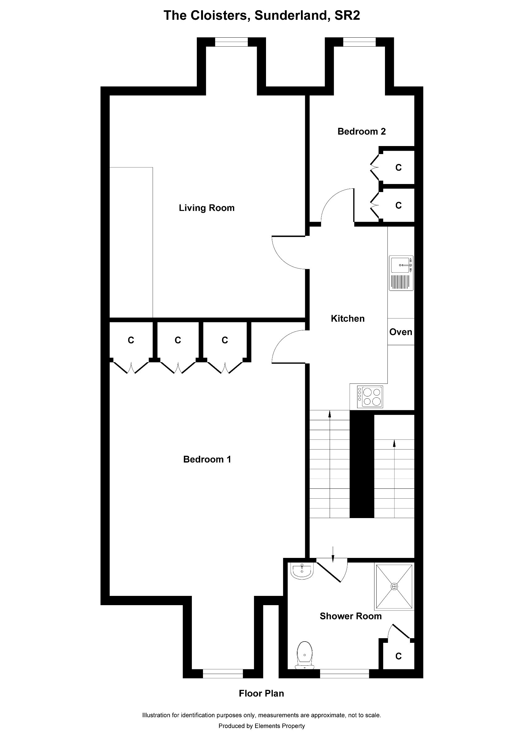 2 bed flat to rent, Sunderland - Property floorplan