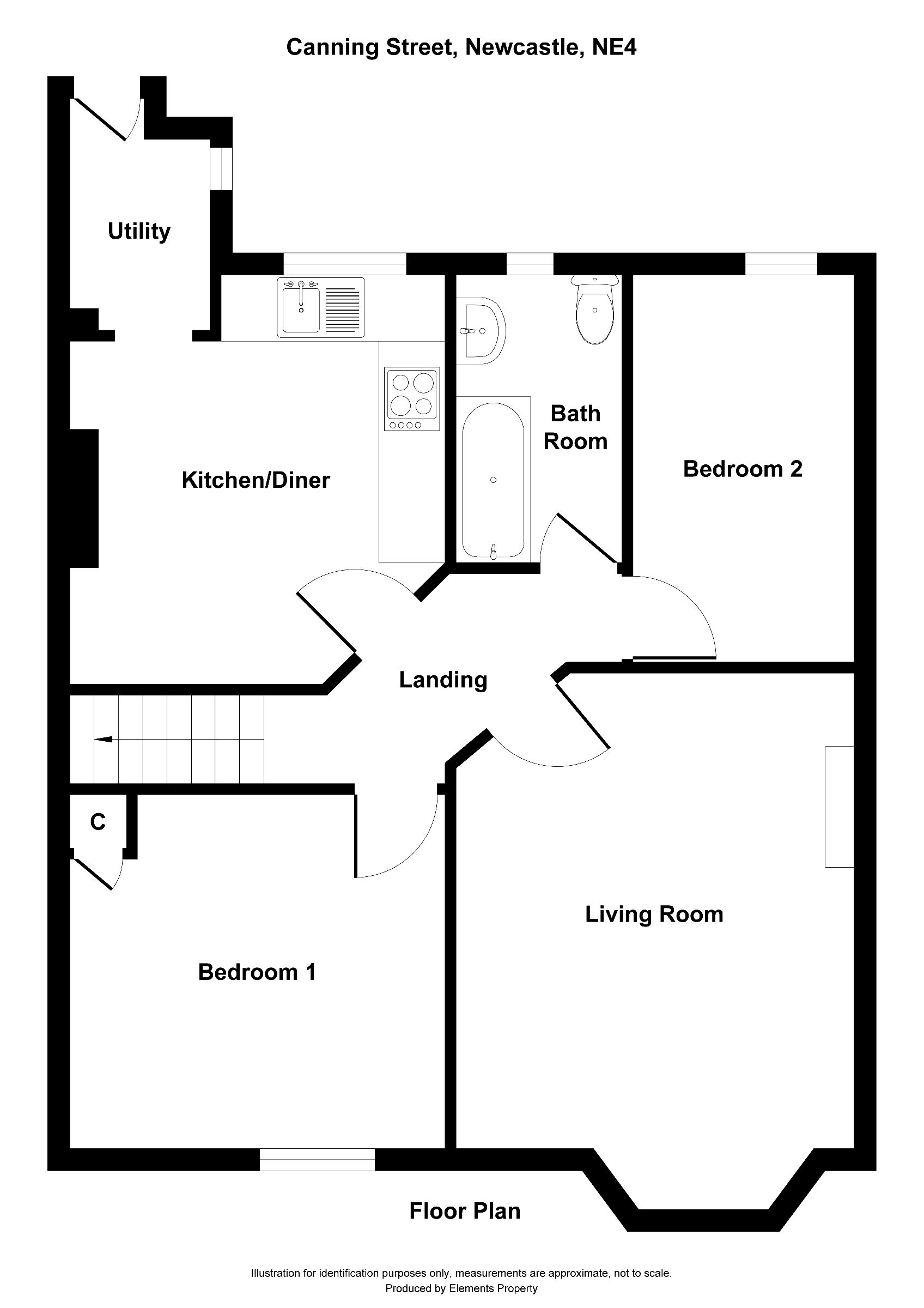 2 bed flat to rent in Canning Street, Newcastle upon Tyne - Property floorplan