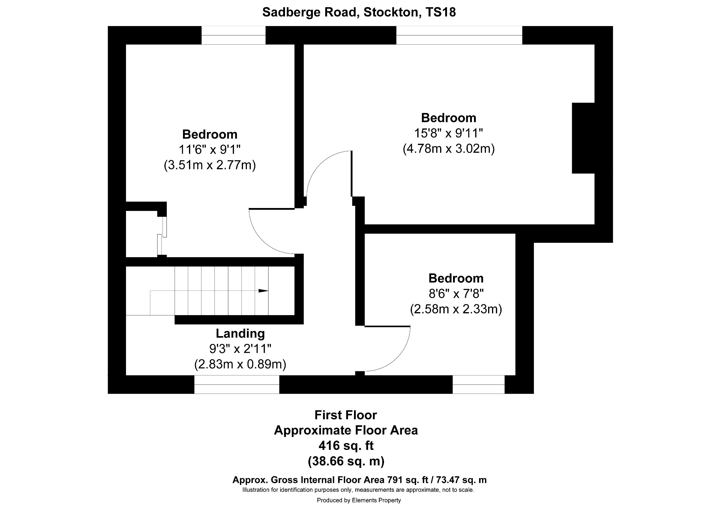 3 bed terraced house to rent in Sadberge Road, Stockton-on-Tees - Property floorplan
