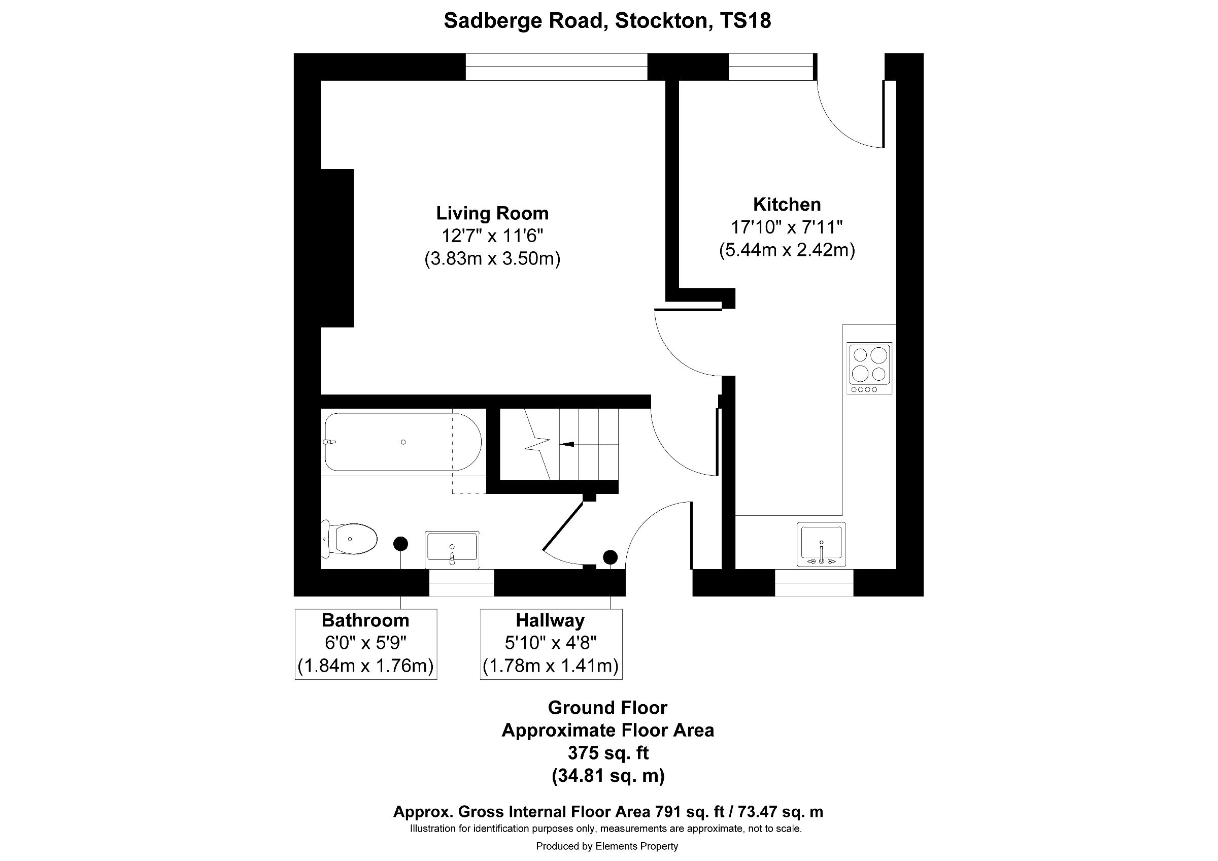 3 bed terraced house to rent in Sadberge Road, Stockton-on-Tees - Property floorplan