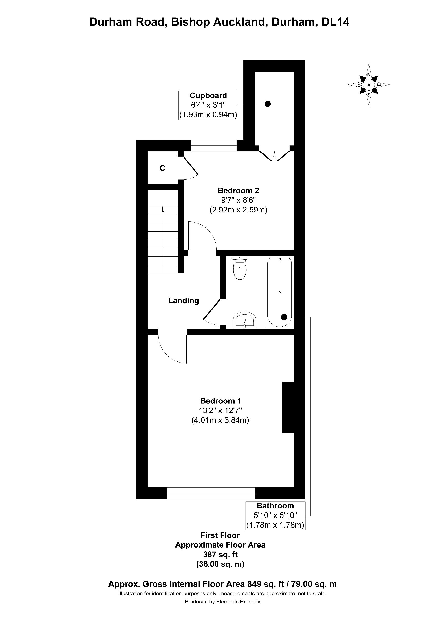 2 bed terraced house to rent in Durham Street, Bishop Auckland - Property floorplan