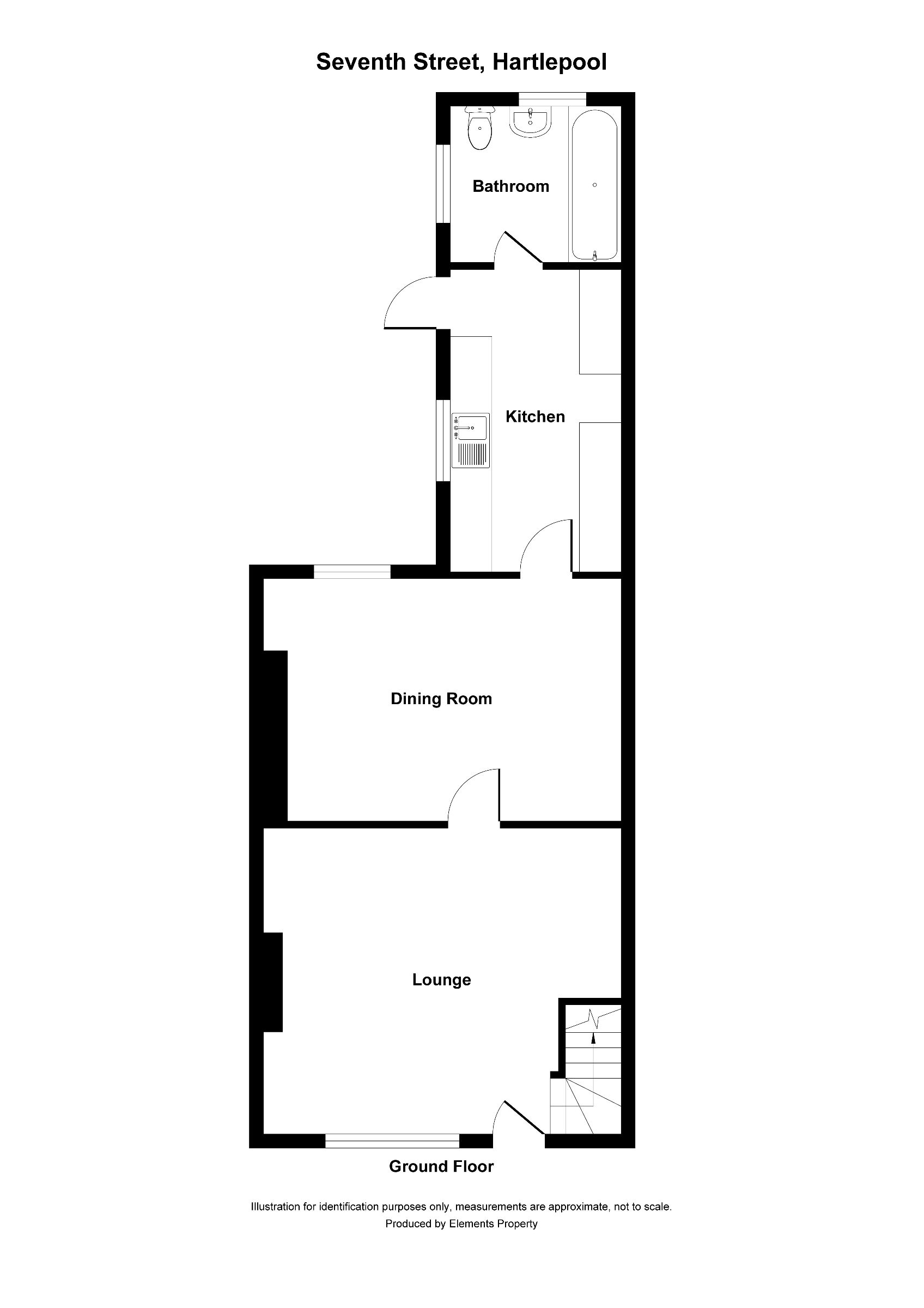 2 bed terraced house for sale in Seventh Street, Hartlepool - Property floorplan