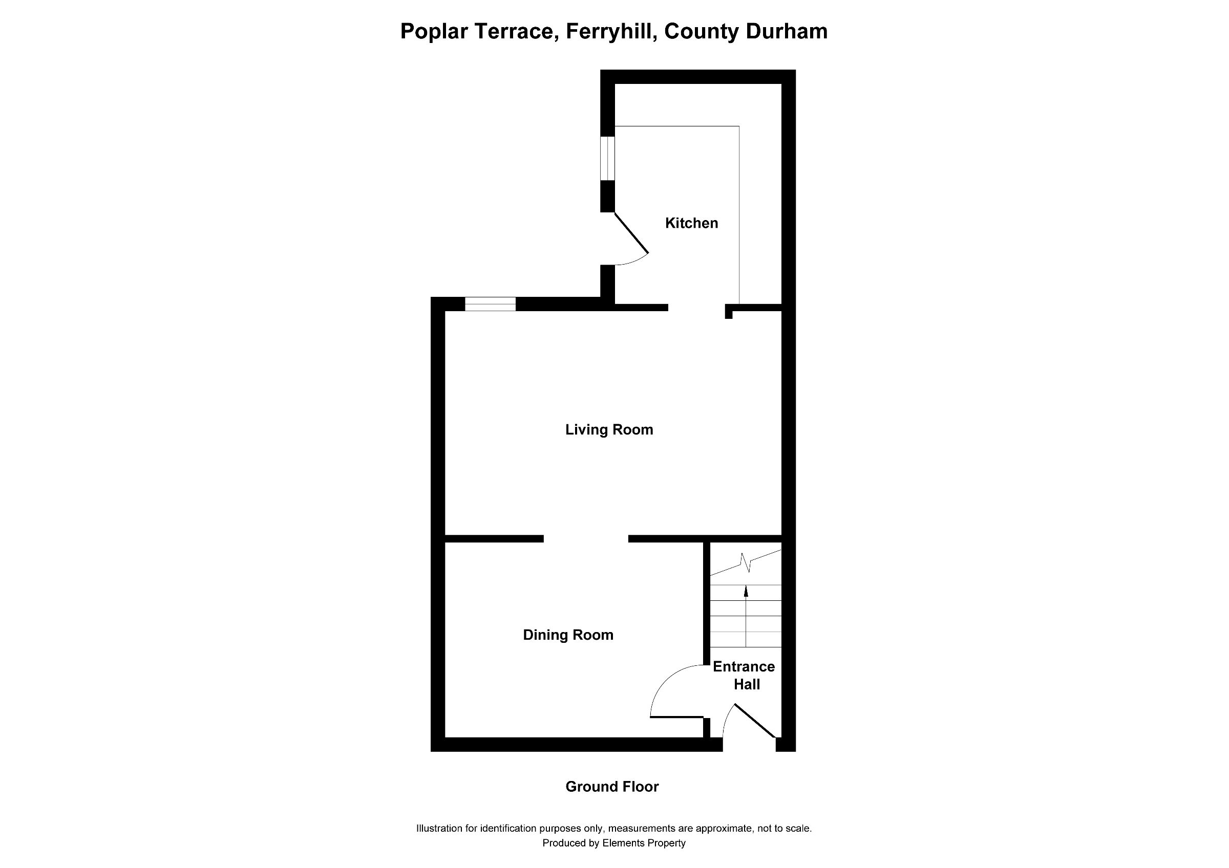 2 bed terraced house for sale in Poplar Terrace, Ferryhill - Property floorplan