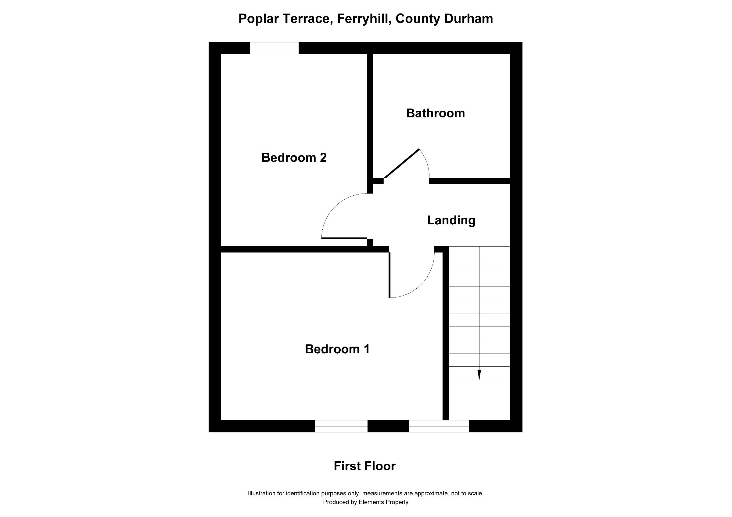 2 bed terraced house for sale in Poplar Terrace, Ferryhill - Property floorplan