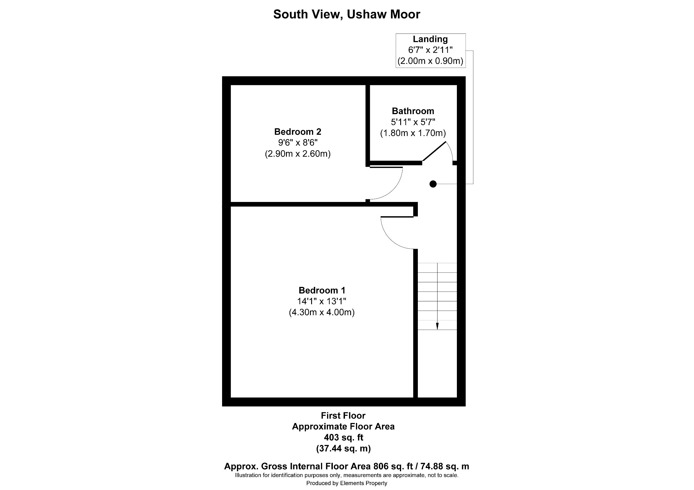 2 bed terraced house for sale in South View, Durham - Property floorplan