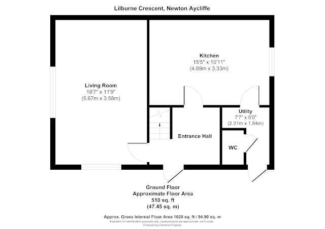 3 bed semi-detached house for sale in Lilburne Crescent, Newton Aycliffe - Property floorplan