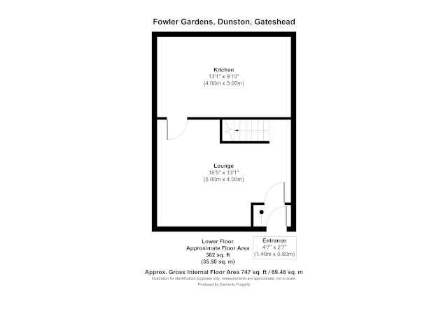 2 bed terraced house for sale in Fowler Gardens, Gateshead - Property Floorplan