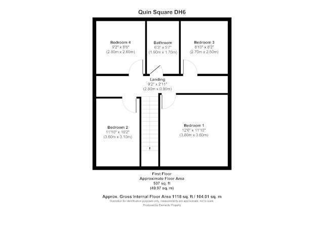 4 bed semi-detached house for sale in Quin Square, Durham - Property Floorplan