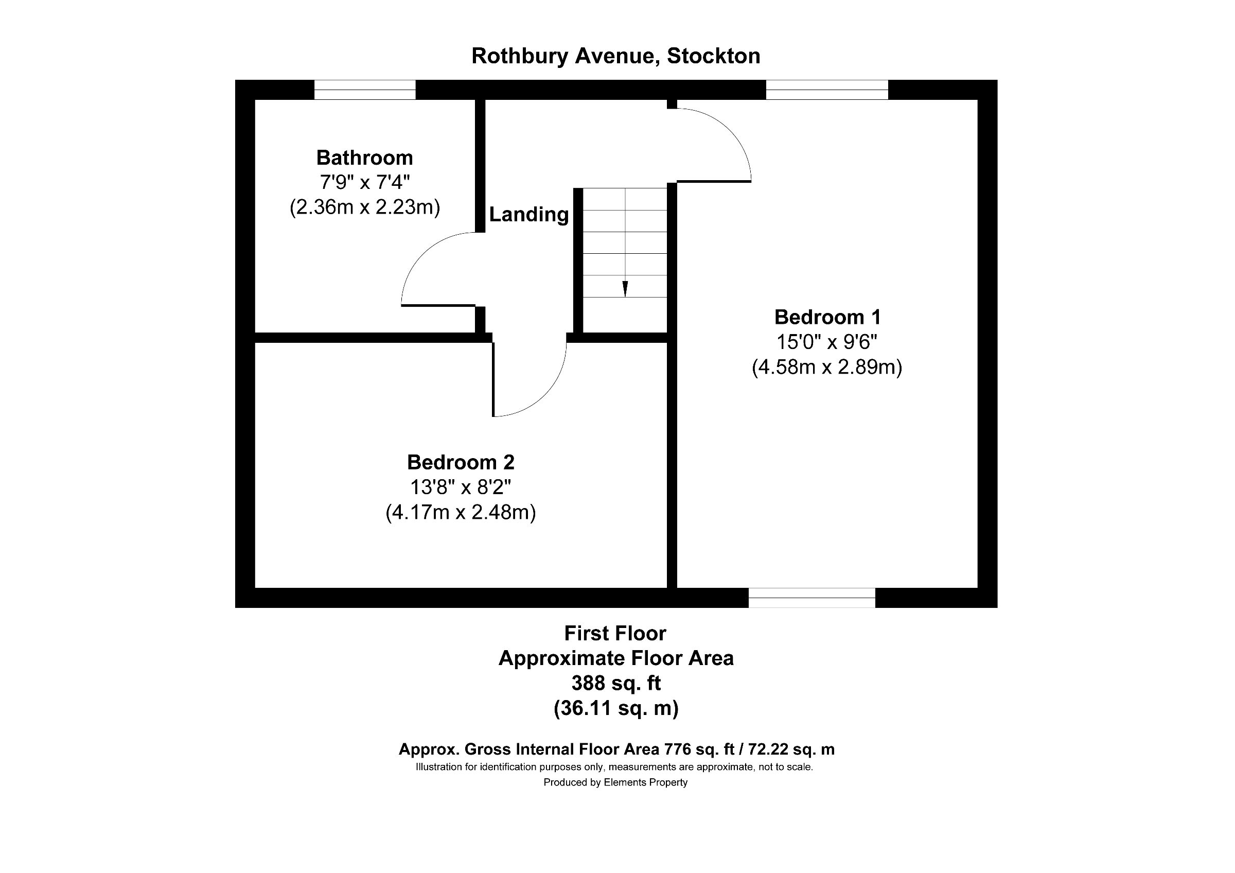 2 bed semi-detached house for sale in Rothbury Avenue, Stockton-on-Tees - Property floorplan