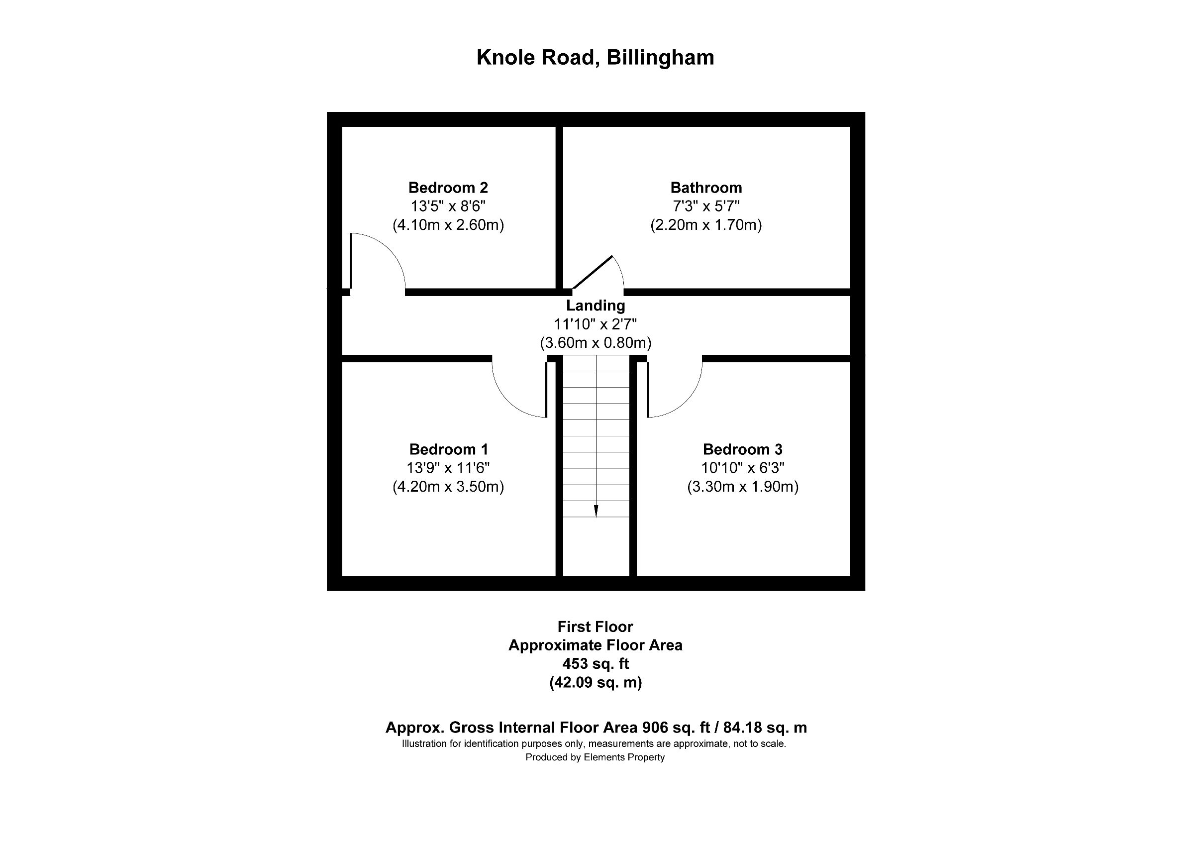 3 bed semi-detached house for sale in Knole Road, Billingham - Property floorplan