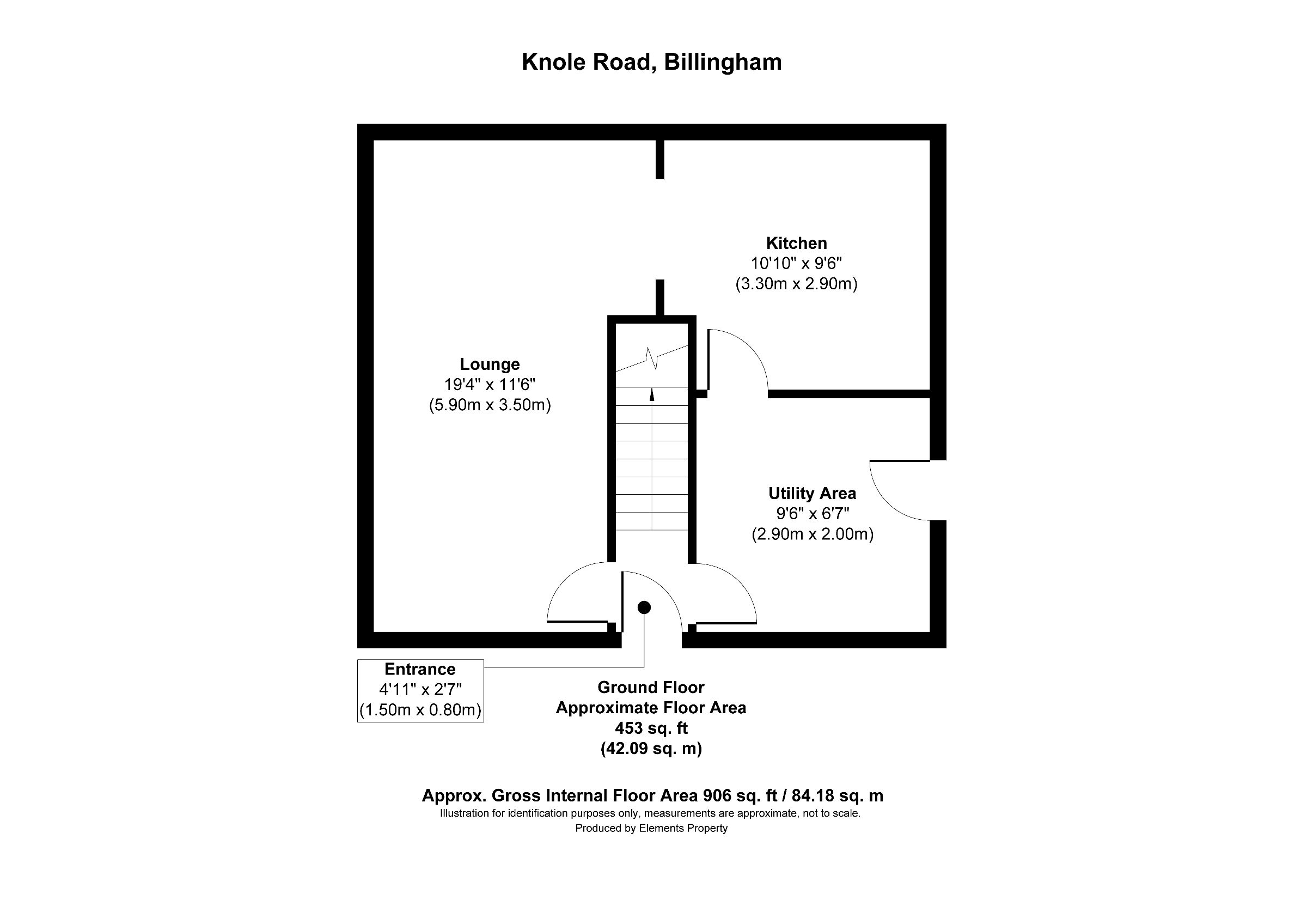 3 bed semi-detached house for sale in Knole Road, Billingham - Property floorplan