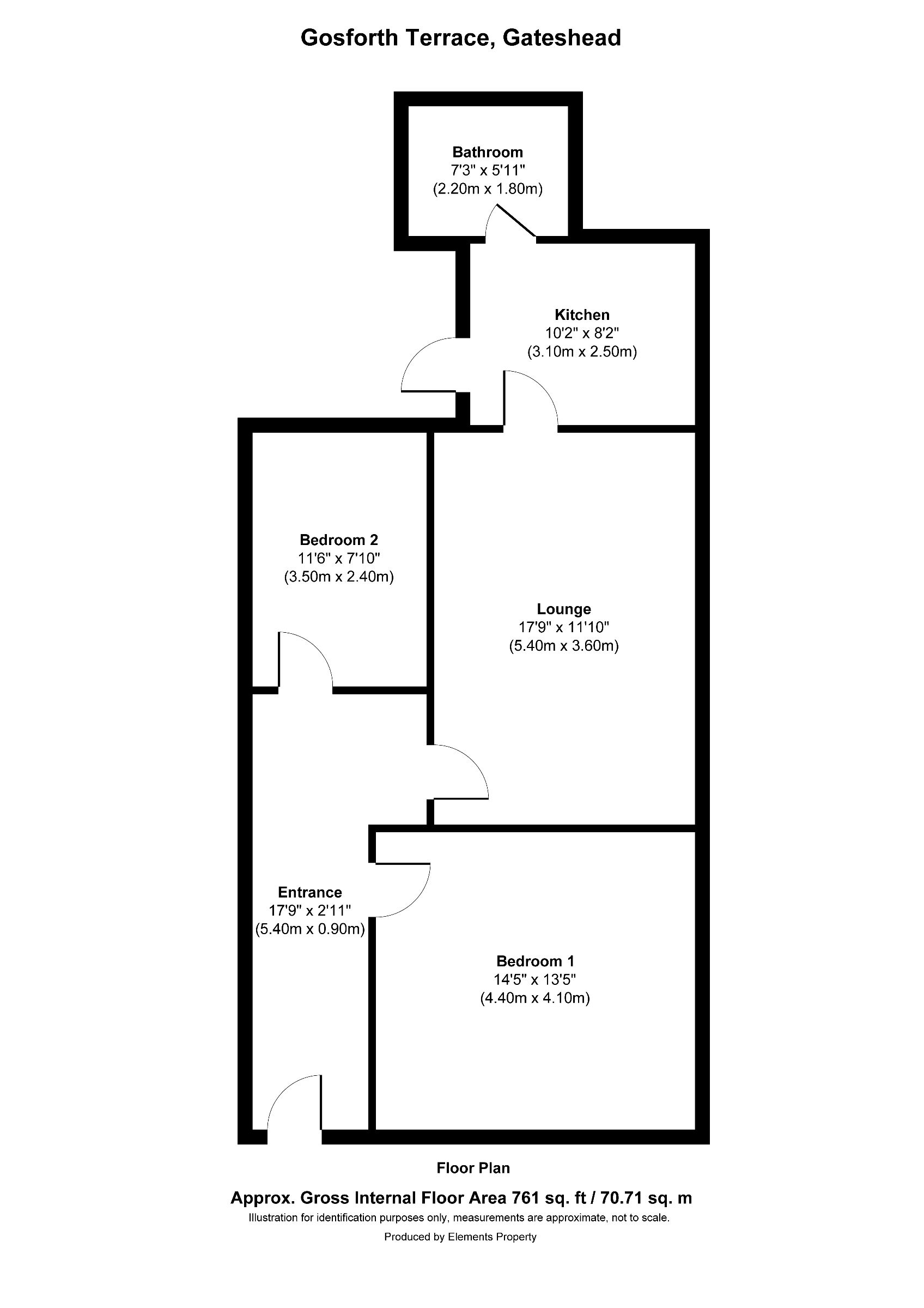 2 bed ground floor flat for sale in Gosforth Terrace, Gateshead - Property floorplan