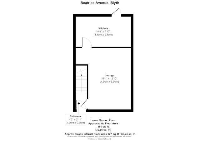 2 bed terraced house for sale in Beatrice Avenue, Blyth - Property floorplan