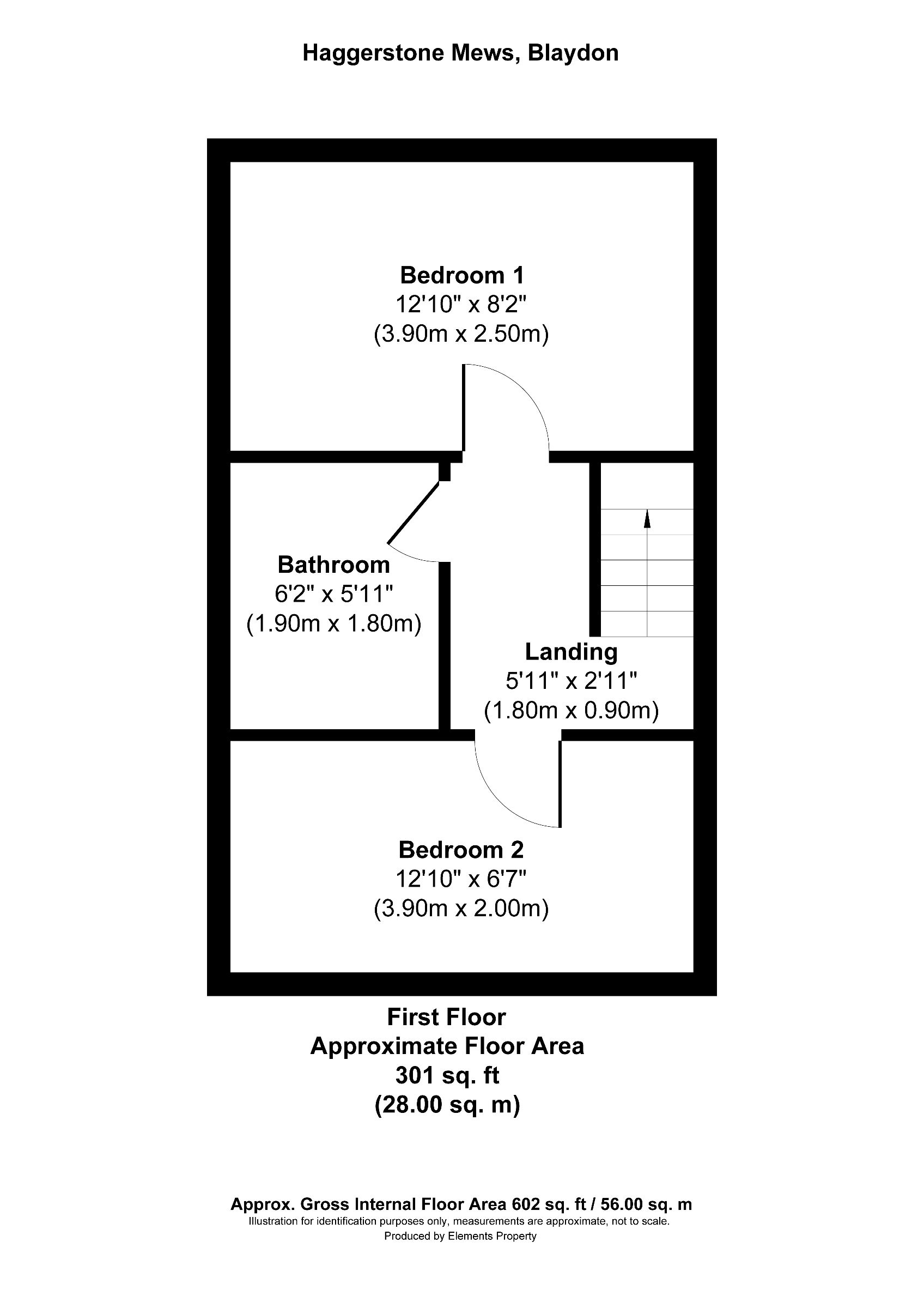 2 bed terraced house for sale in Haggerstone Mews, Blaydon-on-Tyne - Property floorplan