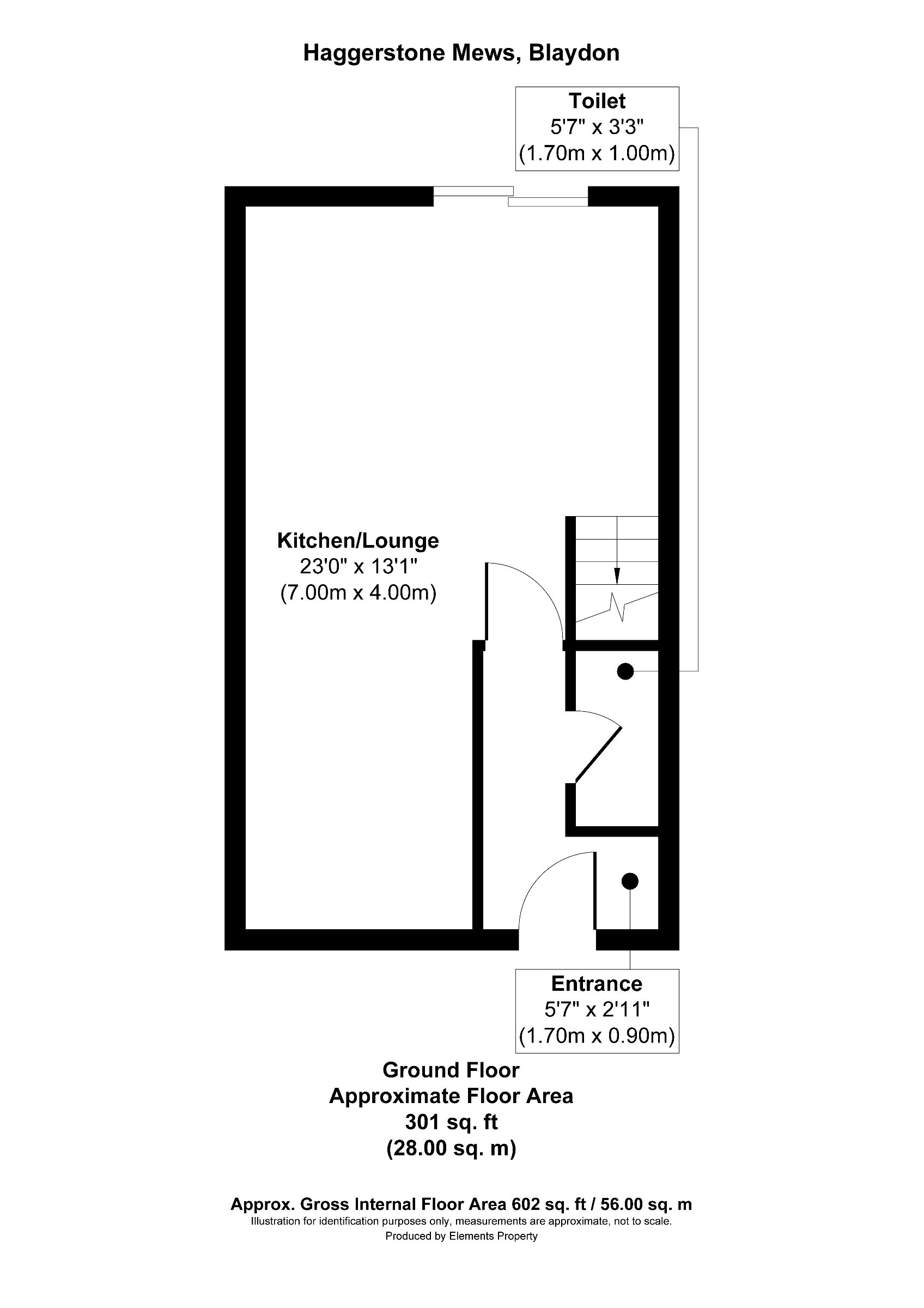 2 bed terraced house for sale in Haggerstone Mews, Blaydon-on-Tyne - Property floorplan