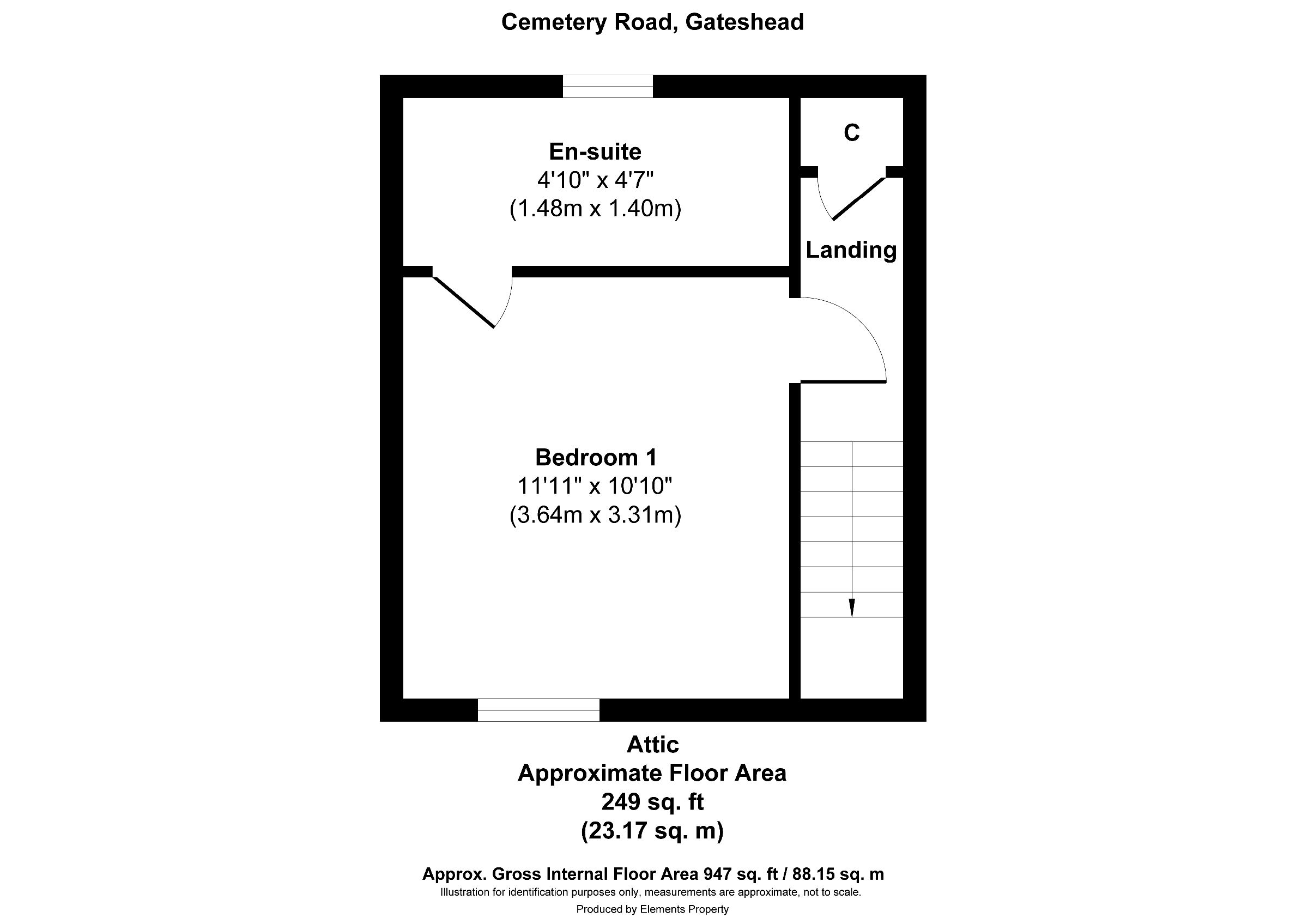 3 bed terraced house for sale in Cemetery Road, Gateshead - Property floorplan