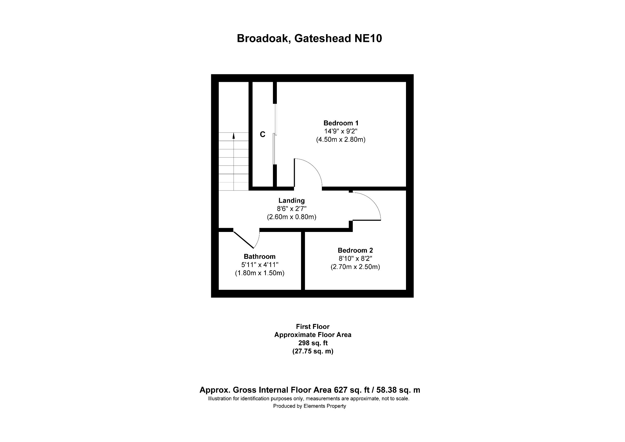 2 bed semi-detached house for sale in Broadoak, Gateshead - Property floorplan