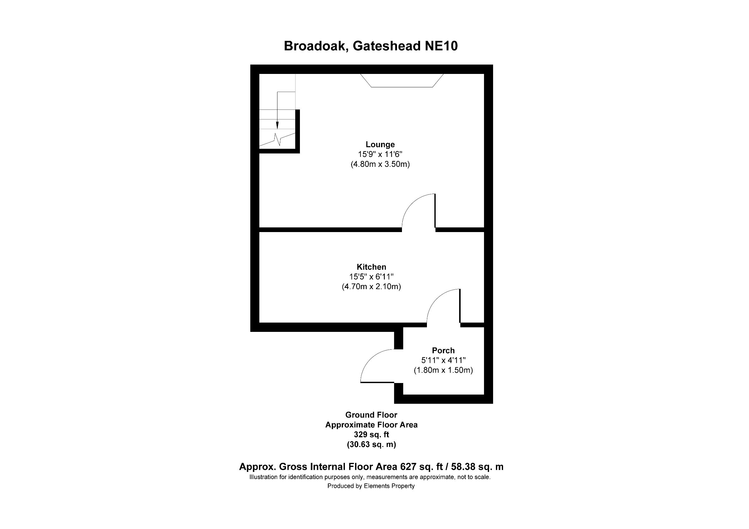 2 bed semi-detached house for sale in Broadoak, Gateshead - Property floorplan