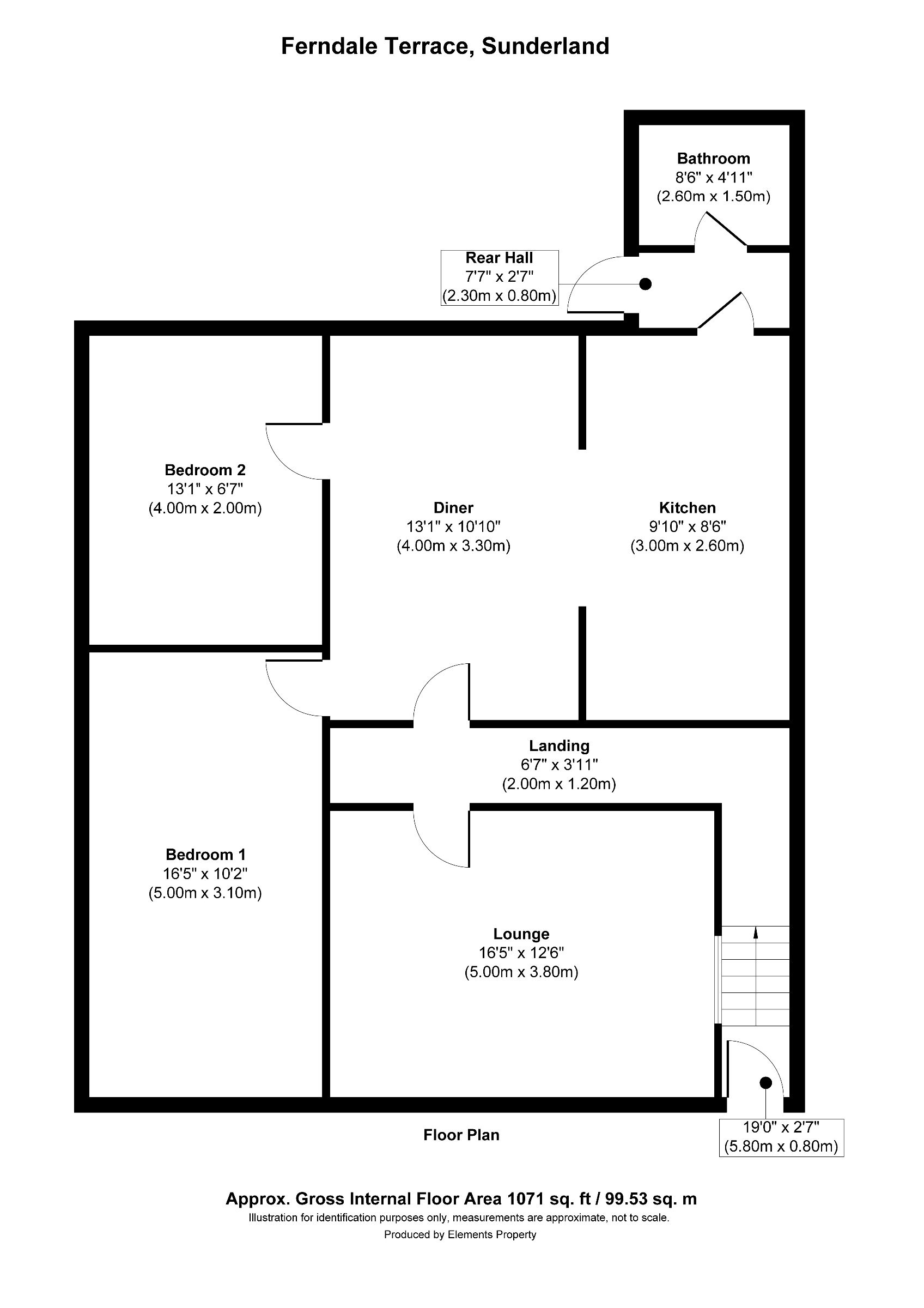 2 bed flat for sale in Ferndale Terrace, Sunderland - Property floorplan