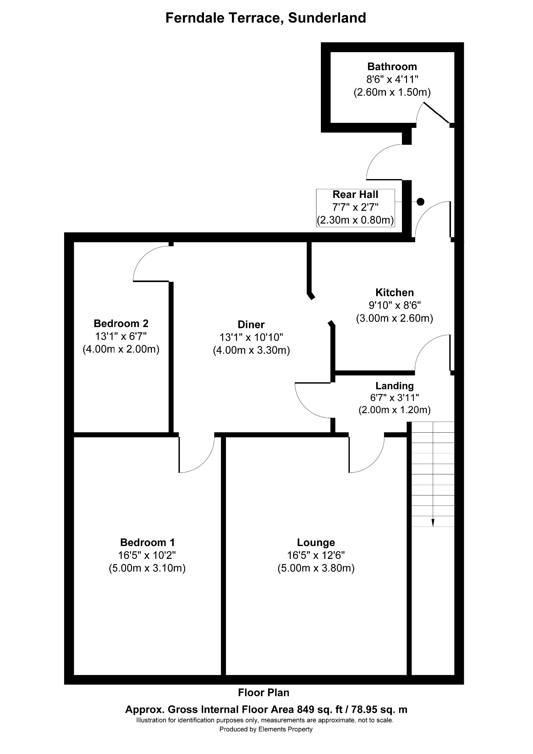 2 bed flat for sale in Ferndale Terrace, Sunderland - Property floorplan