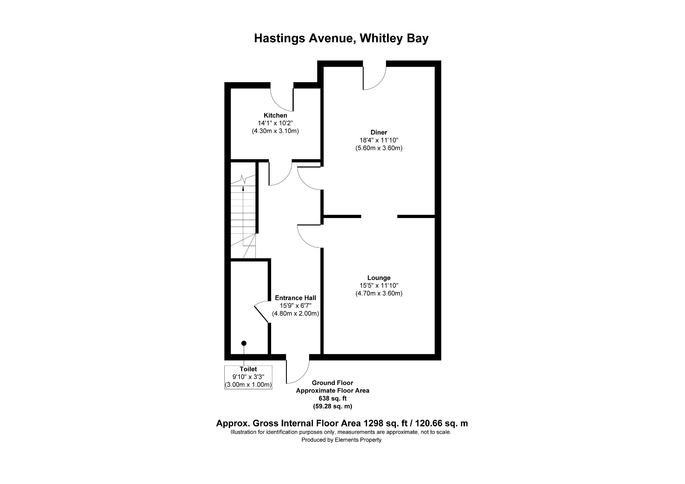 3 bed semi-detached house for sale in Hastings Avenue, Whitley Bay - Property floorplan