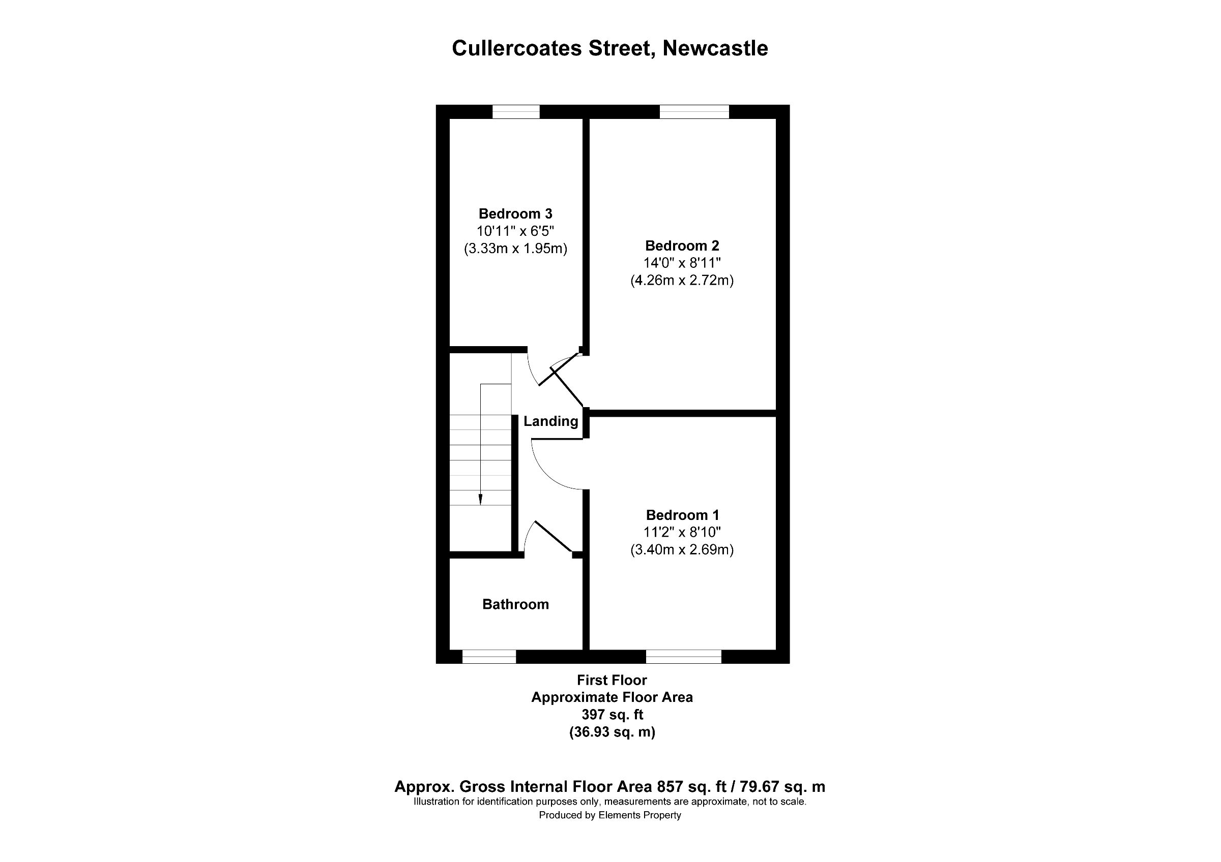 3 bed terraced house for sale in Cullercoats Street, Newcastle upon Tyne - Property floorplan