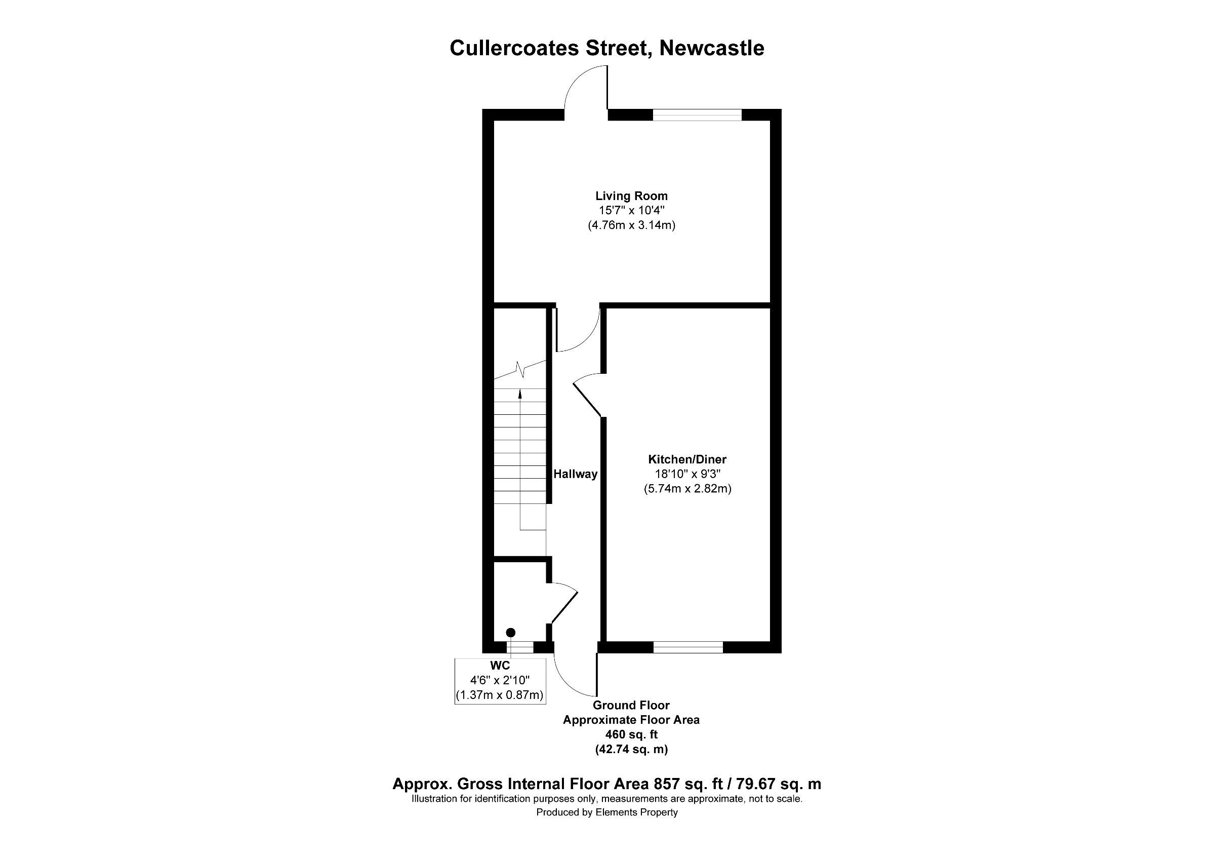 3 bed terraced house for sale in Cullercoats Street, Newcastle upon Tyne - Property floorplan