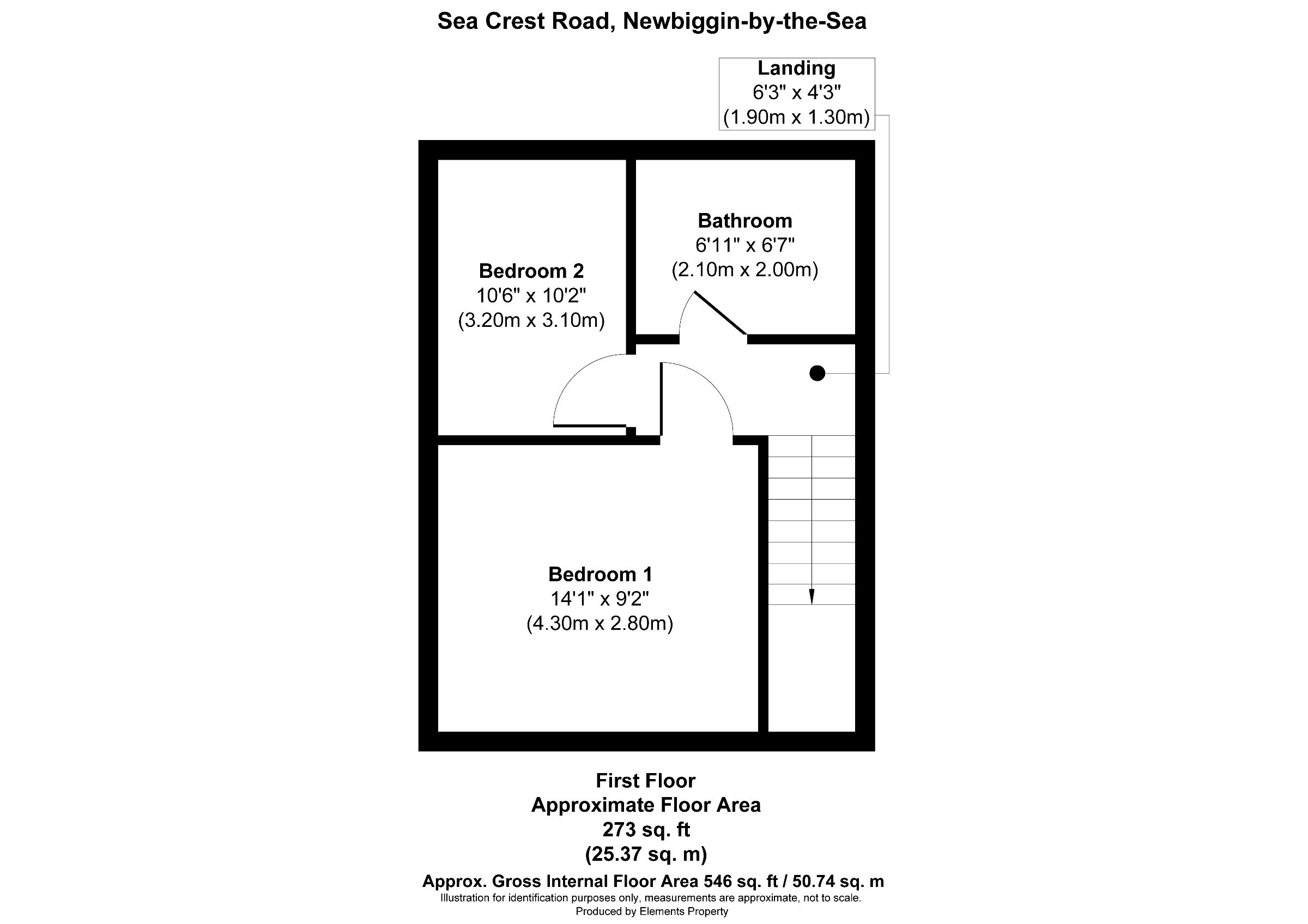 2 bed end of terrace house for sale in Sea Crest Road, Newbiggin-by-the-Sea - Property floorplan