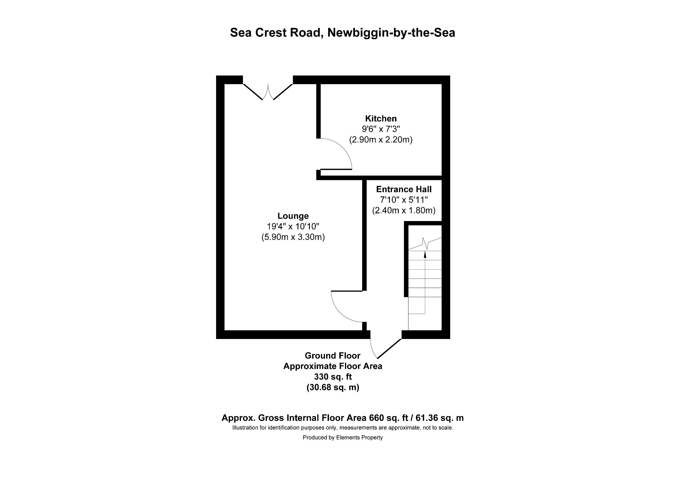 2 bed end of terrace house for sale in Sea Crest Road, Newbiggin-by-the-Sea - Property floorplan