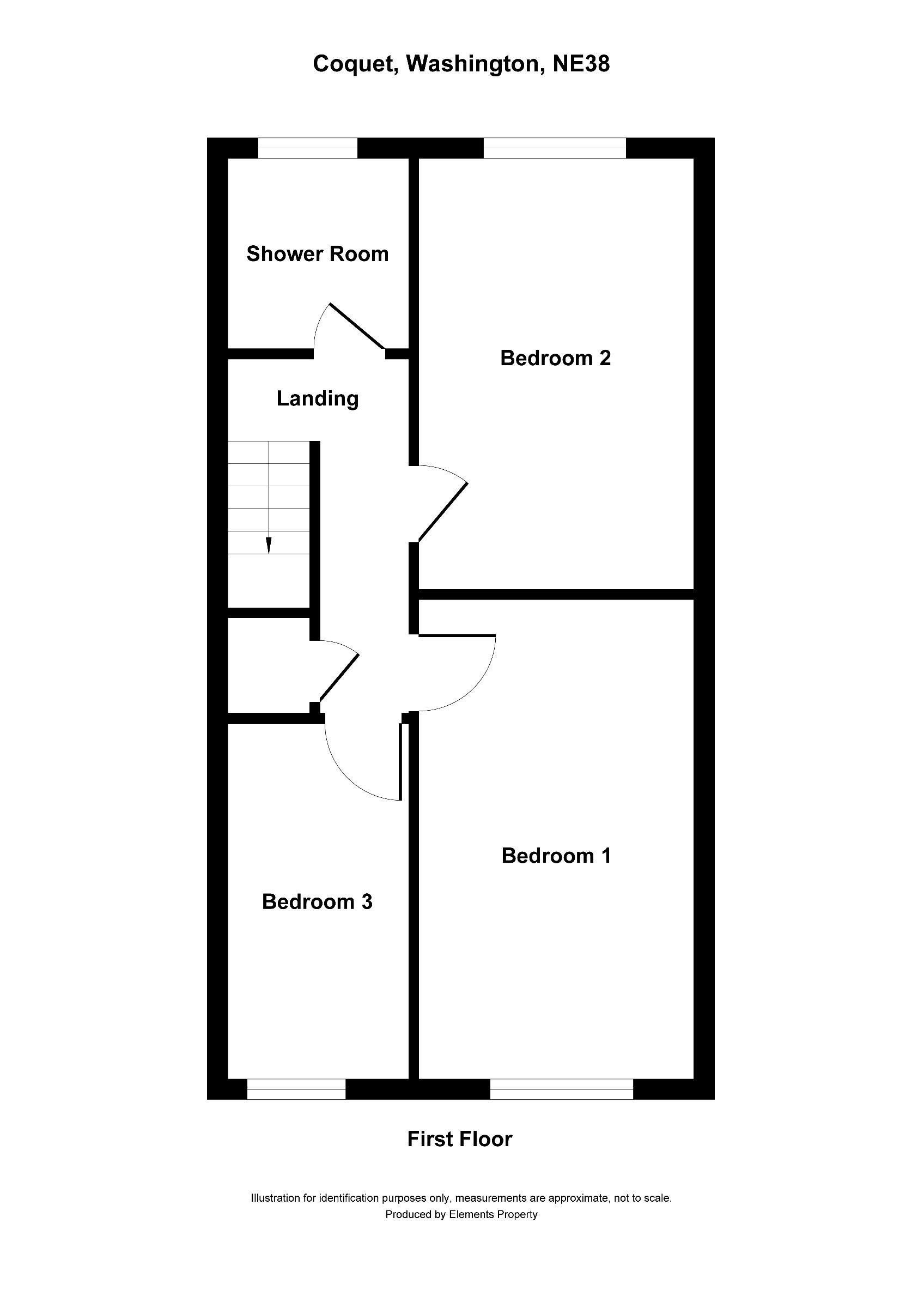 3 bed terraced house for sale in Coquet, Washington - Property floorplan