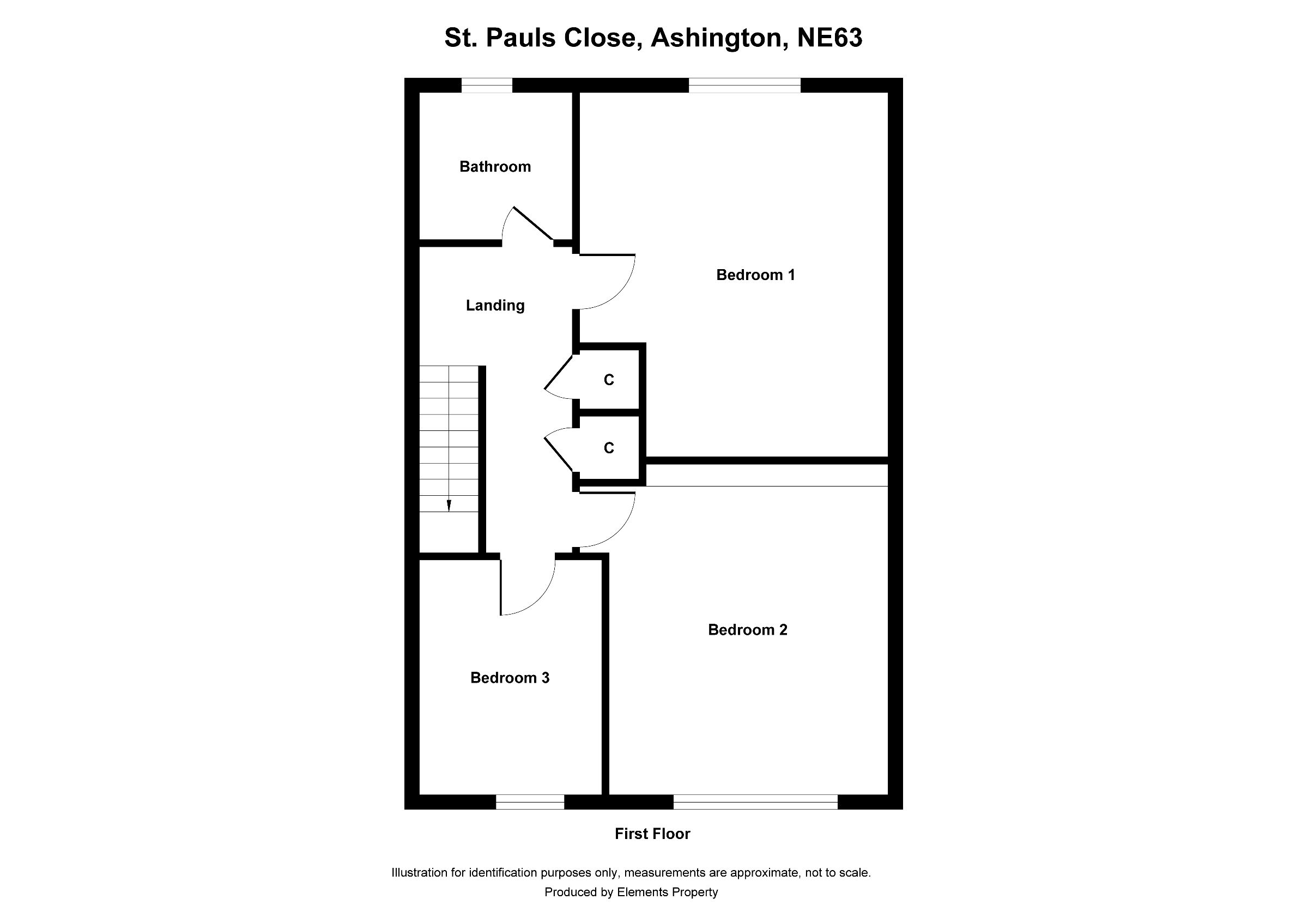 3 bed semi-detached house for sale in St. Pauls Close, Ashington - Property floorplan