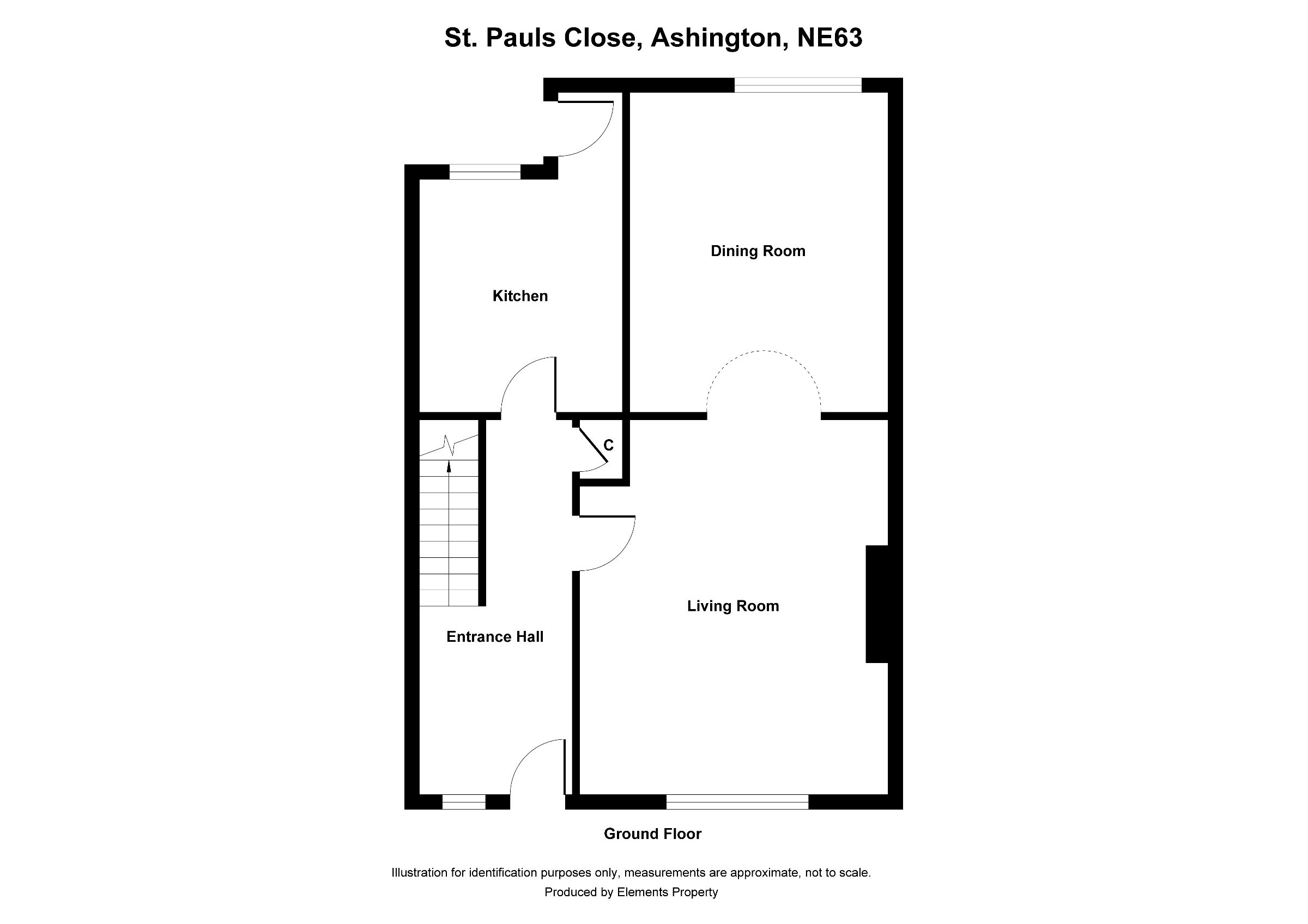 3 bed semi-detached house for sale in St. Pauls Close, Ashington - Property floorplan