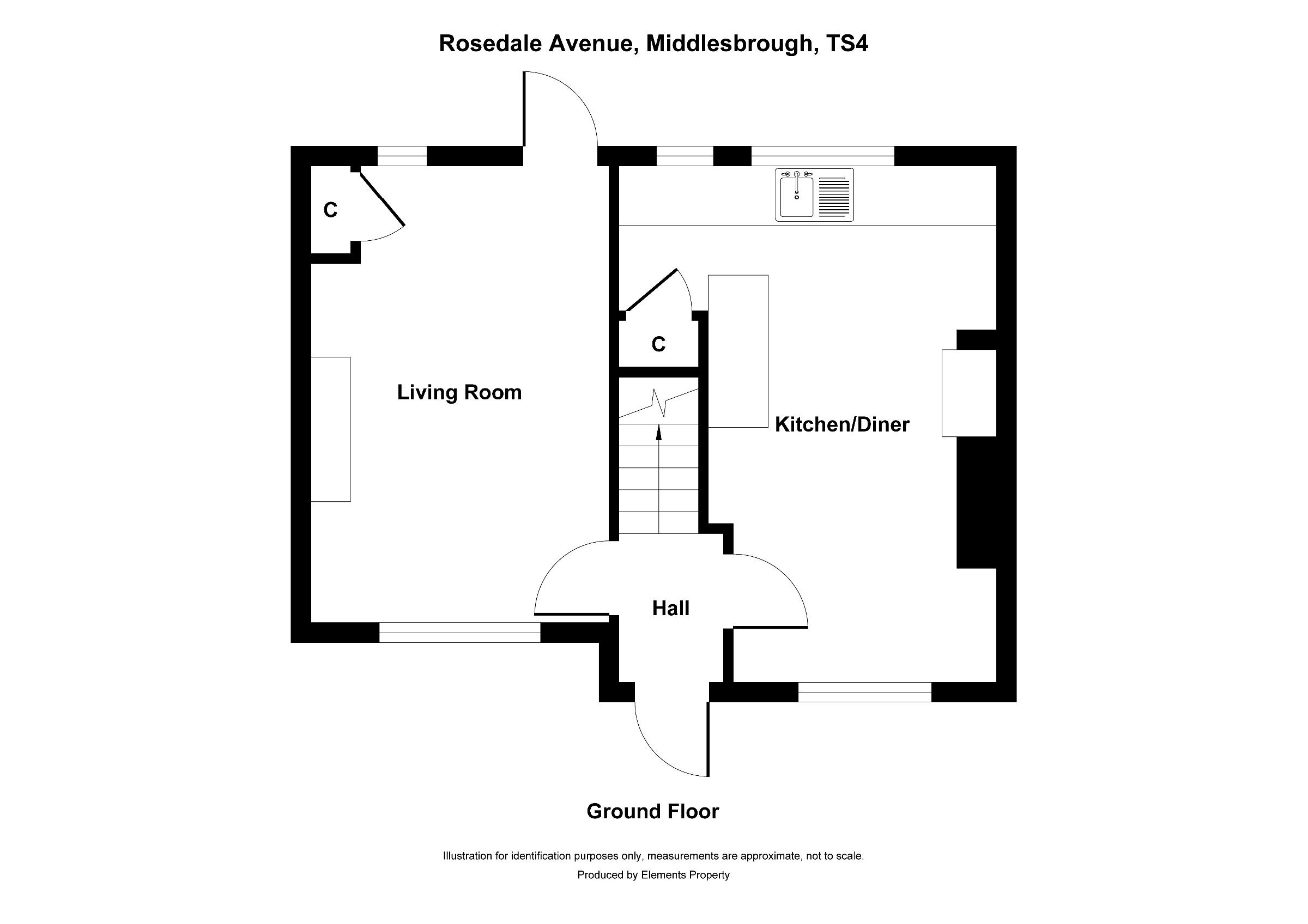3 bed terraced house for sale in Rosedale Avenue, Middlesbrough - Property floorplan