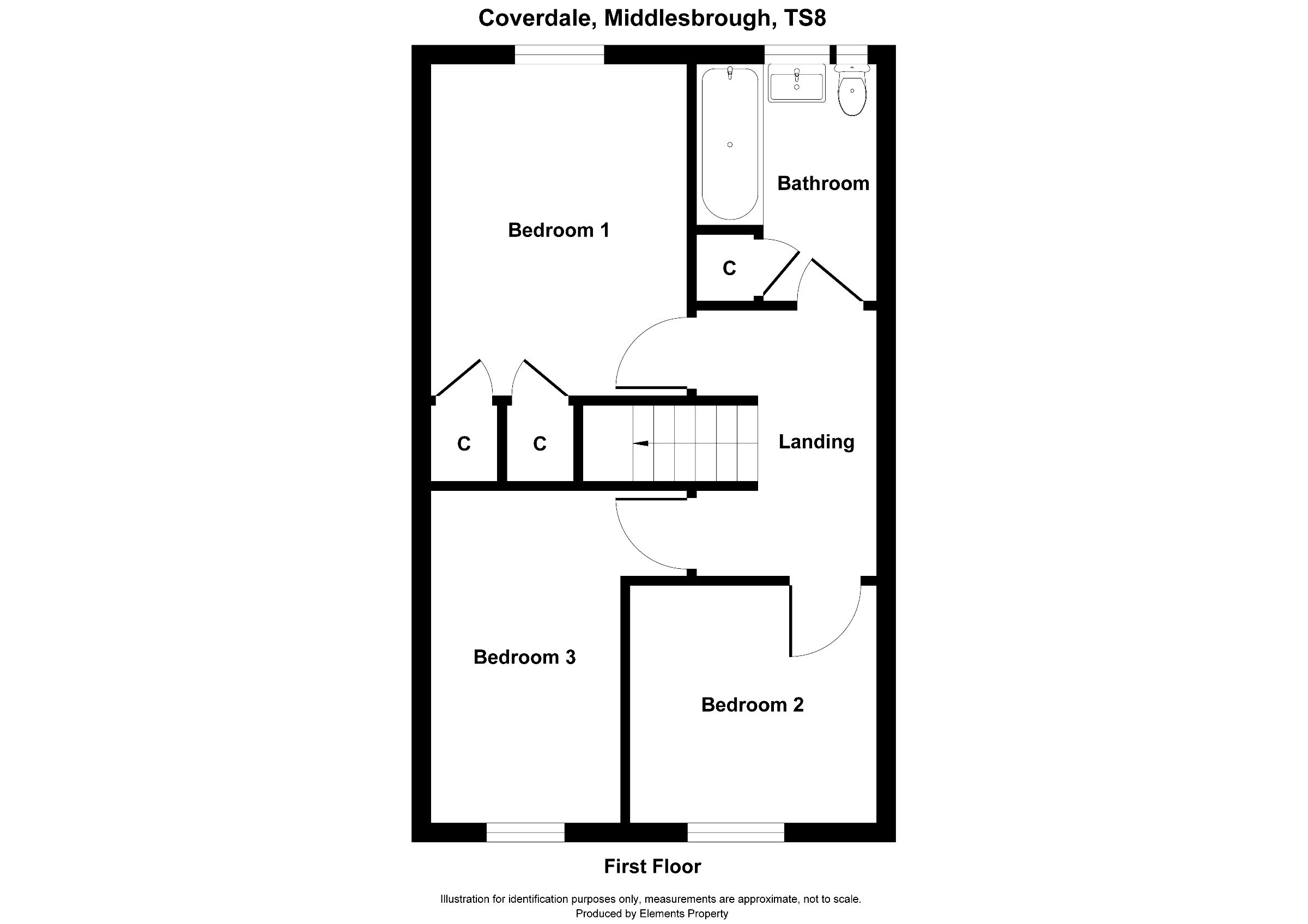 3 bed terraced house for sale in Coverdale, Middlesbrough - Property floorplan