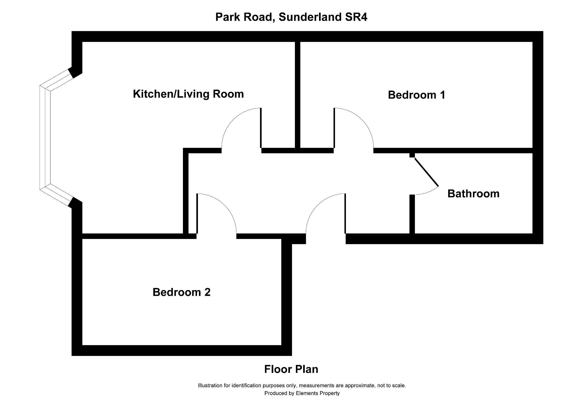 2 bed flat for sale in Park Road, Sunderland - Property floorplan
