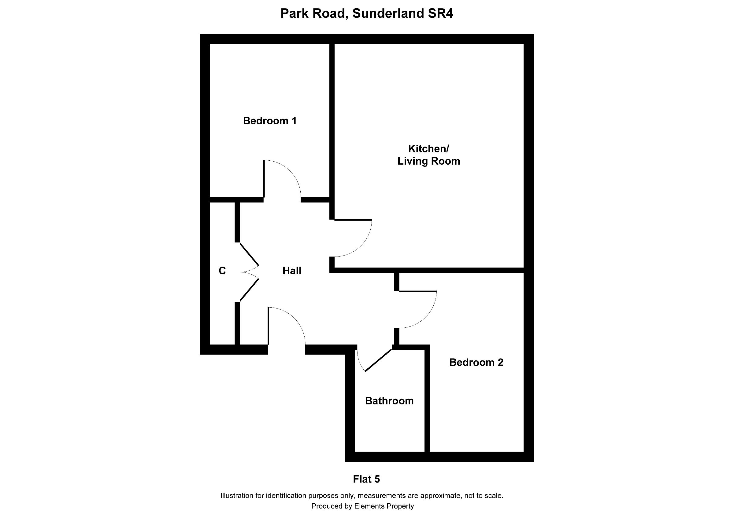 2 bed flat for sale in Park Road, Sunderland - Property floorplan