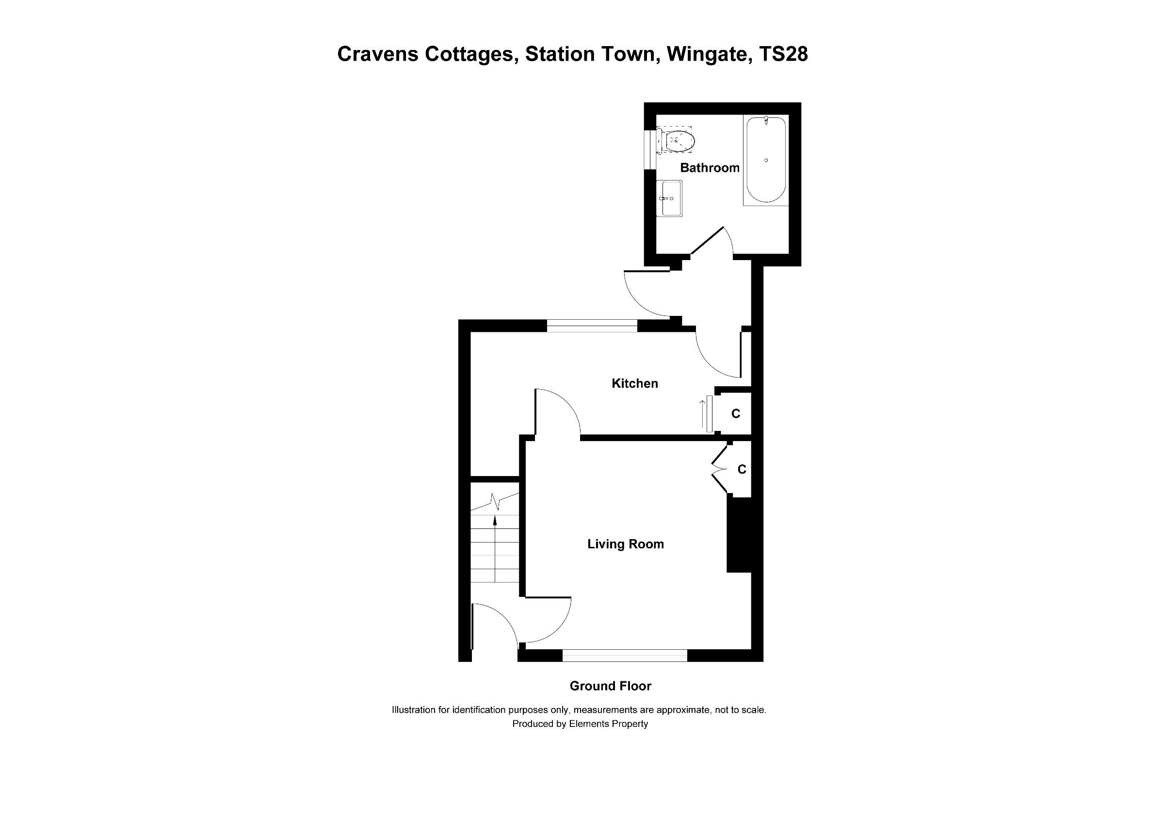 3 bed terraced house for sale in Cravens Cottages, Wingate - Property floorplan