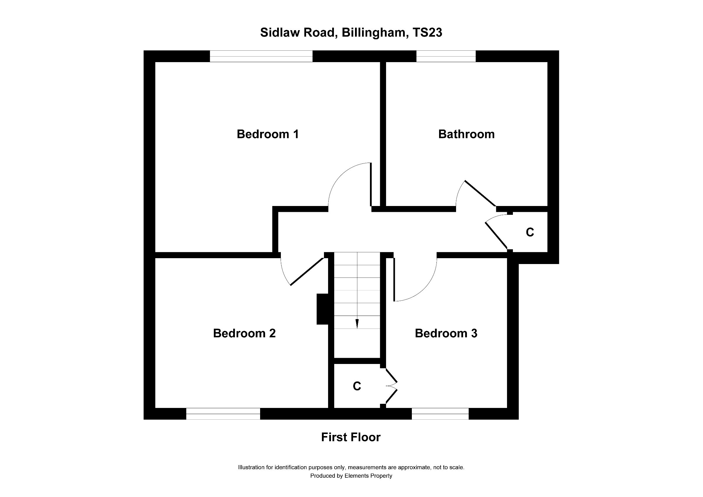3 bed terraced house to rent in Sidlaw Road, Billingham - Property floorplan