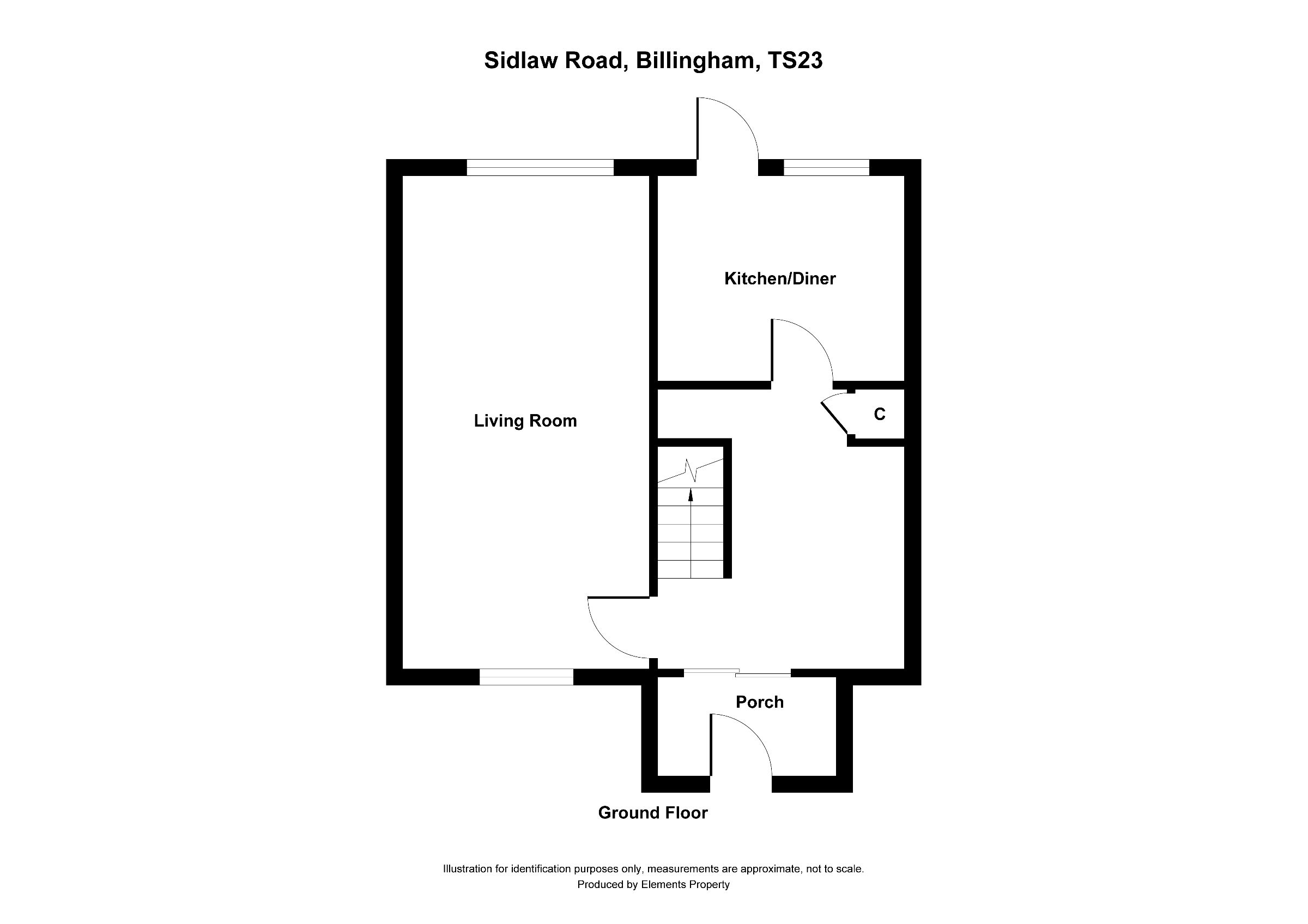 3 bed terraced house to rent in Sidlaw Road, Billingham - Property floorplan